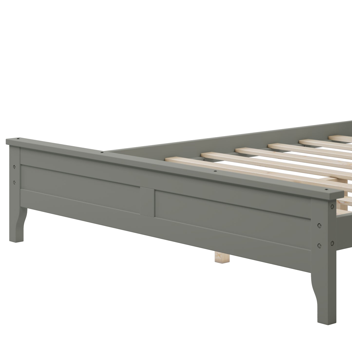 iRerts Full Size Bed Frame with Headboard, Wood Full Platform Bed Frame for Adults Teens Kids Bedroom, Modern Platform Bed Frame Full Size with Slats Support, No Box Spring Needed, Gray
