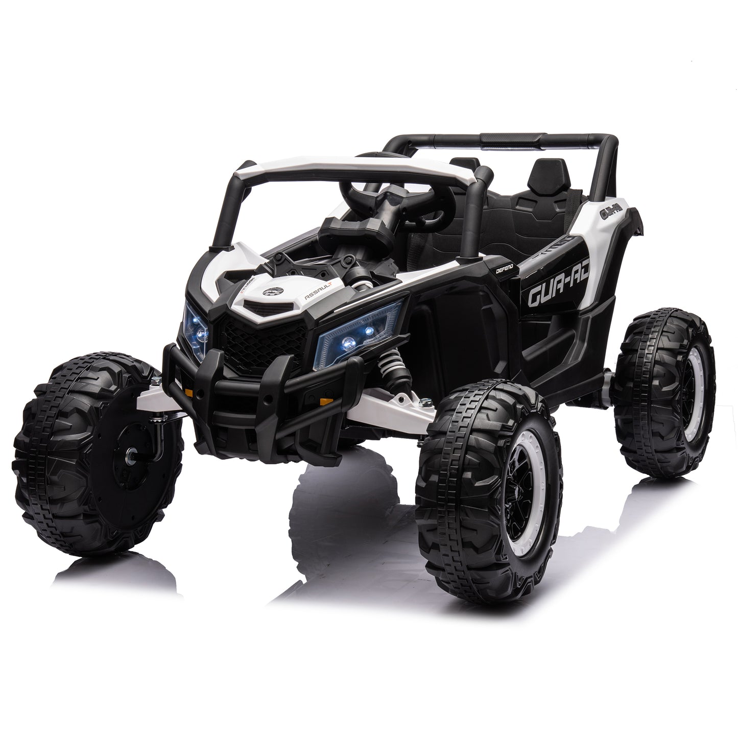 iRerts White 12V Battery Powered Ride on UTV Cars for Boys Girls, Kids Ride on Toys with Remote Control, Music, LED Light, USB, Bluetooth, 4 Wheels Kids Electric Vehicle for Christmas Birthday Gifts