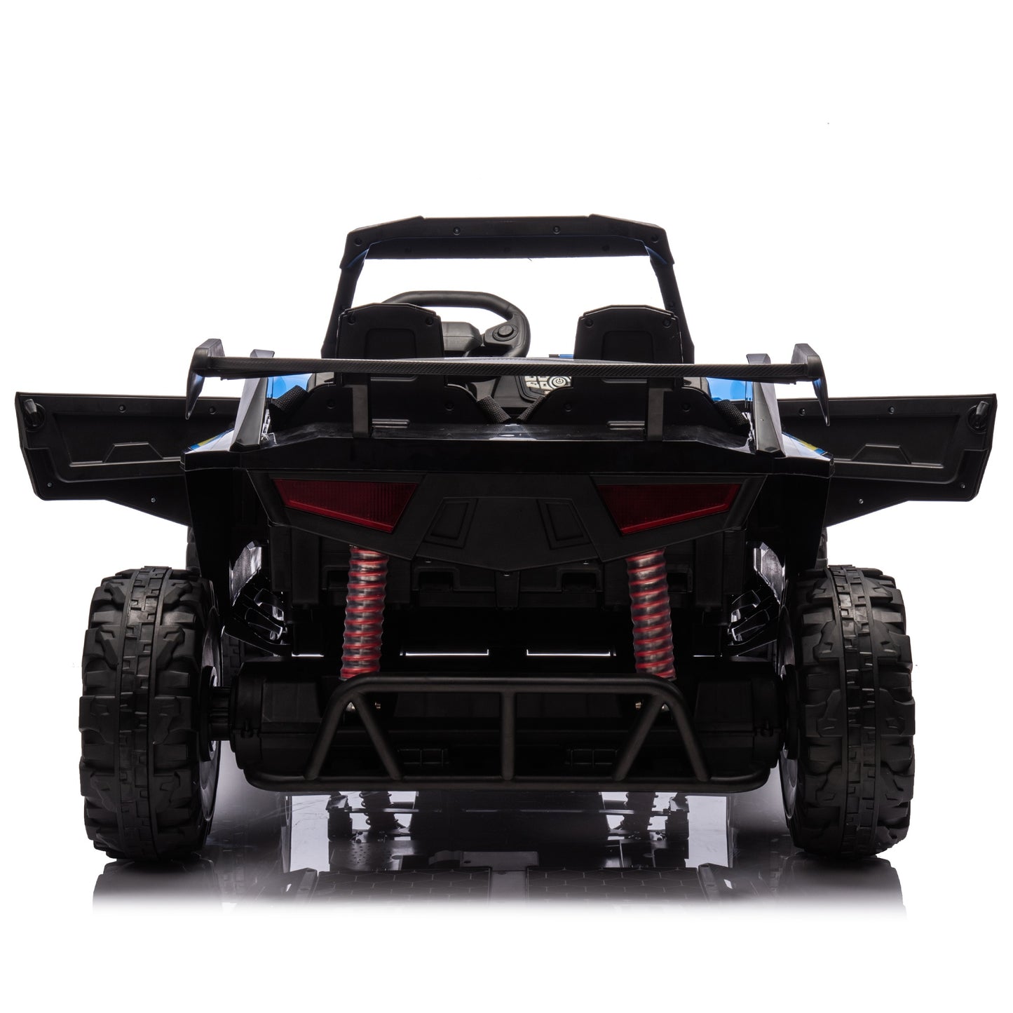 iRerts 24V Powered Ride on Cars, Ride on Toys for Big Kids Ages 3-8, Kids Police Car Electric Vehicles with Remote Control, Bluetooth, MP3/USB Ports, 4 Wheels Spring Suspension, Megaphone, Blue