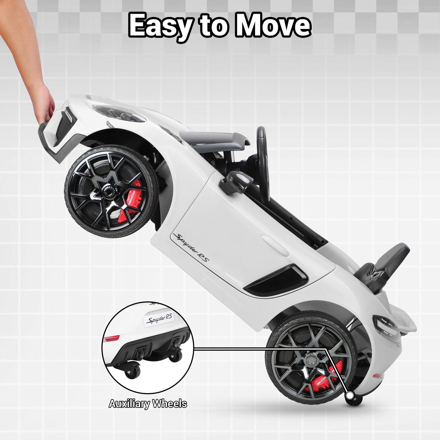 12V Powered Ride On Toys, Licensed Porsche 718 Ride on Car for Kids Boys Girls Christmas Gifts Ages 3-5, Kids Cars Electric Vehicle with Remote Control, Bluetooth, Music, LED Light, 4 Wheeler, White