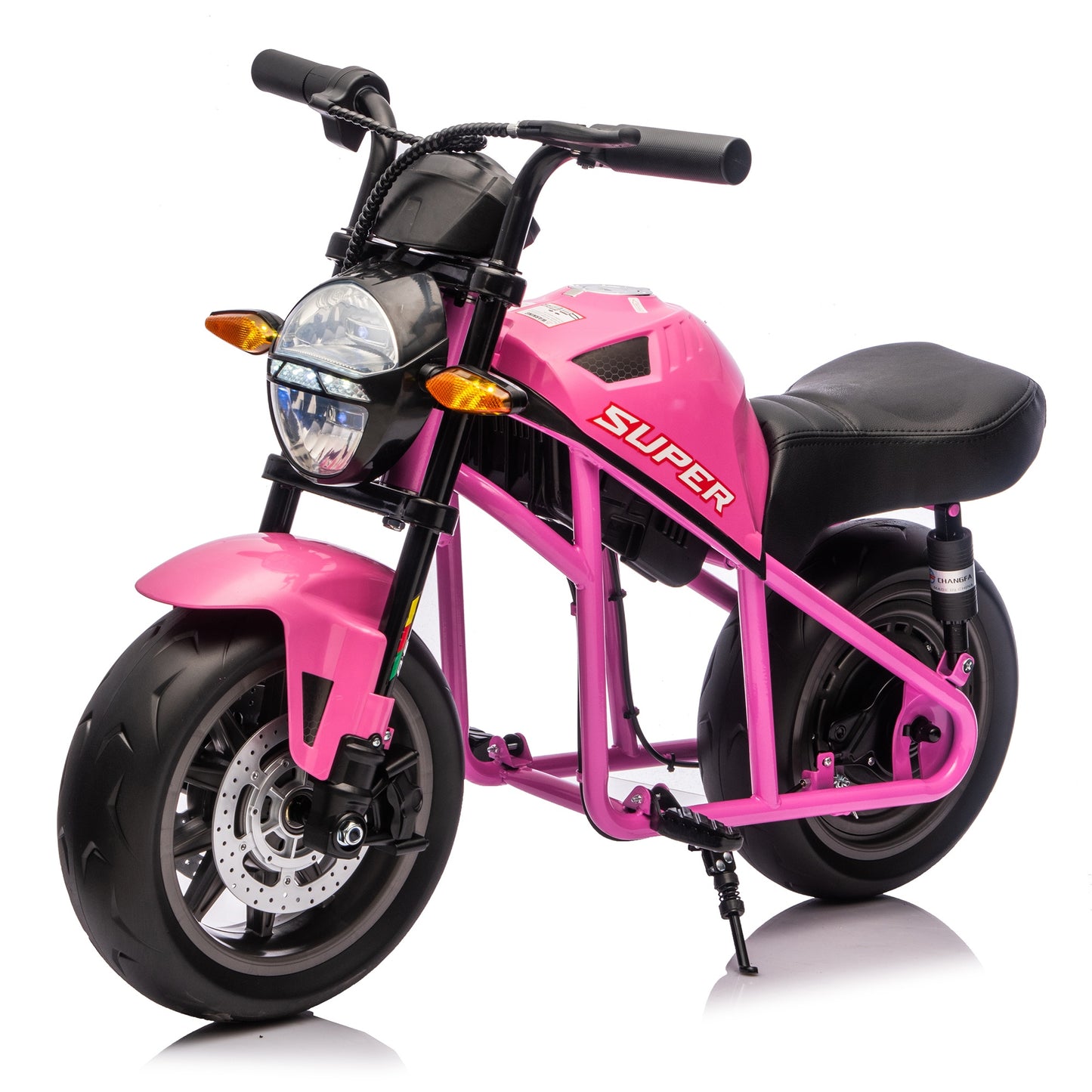 iRerts 24V Ride on Toys for Big Kids, Electric Ride on XL Muscle Motorcycle, Kids Electric Motorcycle for Boys Girls Ages 6+, Kids Motorcycle with Music, LED Light, Dual Suspension, 11.18 MPH, Pink