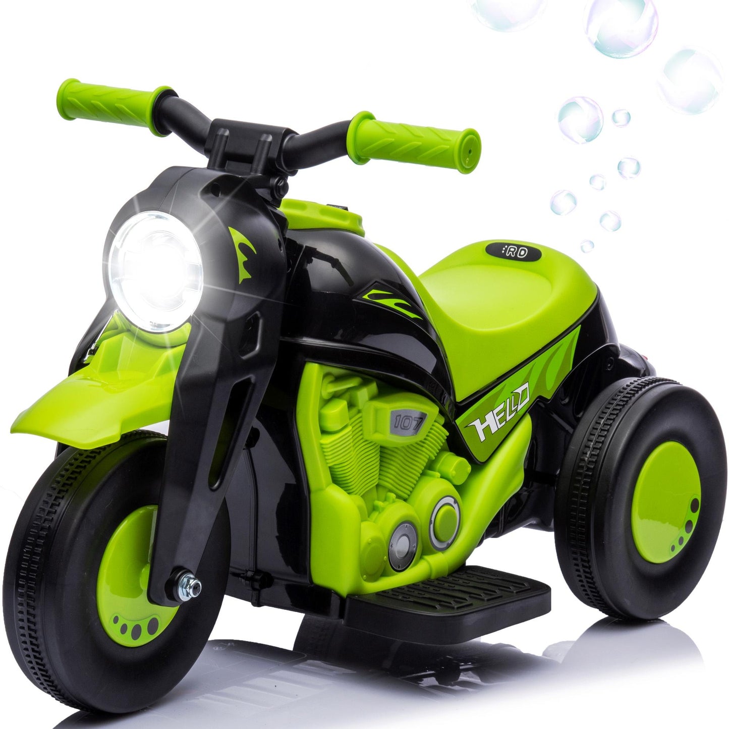 6V Electric Ride on Motorcycle for Toddlers Kids with Bubble Maker, Battery Powered Motorized Motorcycle Bike, Ride on Toy w/LED Light and Music for Girls Boys Ages 3+, 3 Wheels