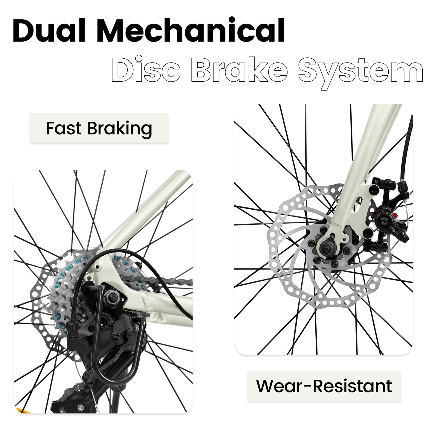 iRerts 700C Road Bike, 16 Speed Outdoor Bike for Men Women, Road Commuter Bike with Disc Brakes, Aluminum Frame, Lightweight Racing Bike Adult Bicycle M Size, Cream