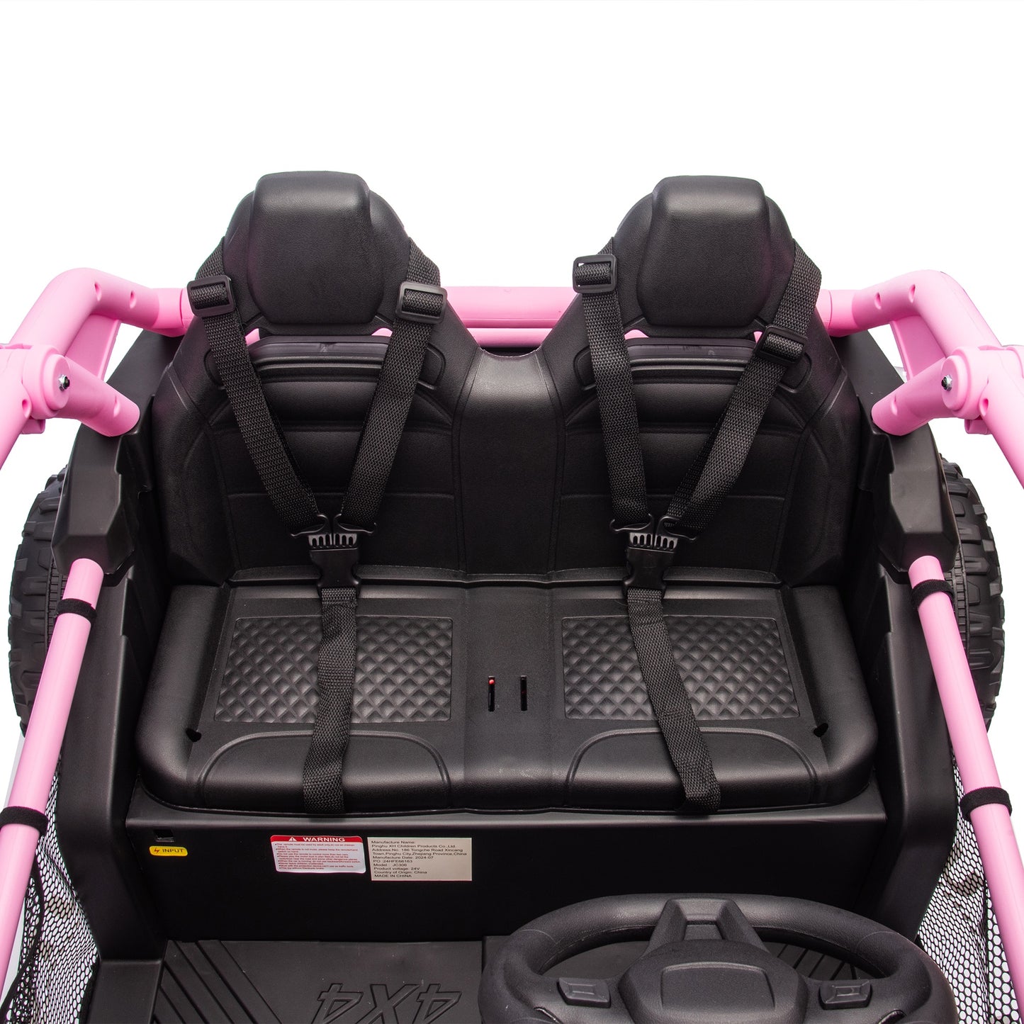 iRerts 2 Seater Ride on Car for Kids, 24 Volt Ride on Toys for Boys Girls Gifts, Powered Ride on UTV Electric Vehicle with Remote Control, Bluetooth, MP3/USB Ports, 4 Wheel Spring Suspension, Pink
