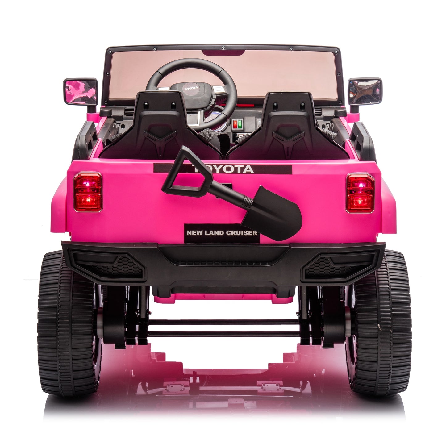 Licensed Toyota LC250 24V 2 Seater Ride On Car, Powered Ride on Toys with Remote Control, Shovel, Bluetooth Music, 4WD 220W Motor, 4 Wheels Suspension, Electric Truck for Kids Boy Girl Ages 3-8, Pink