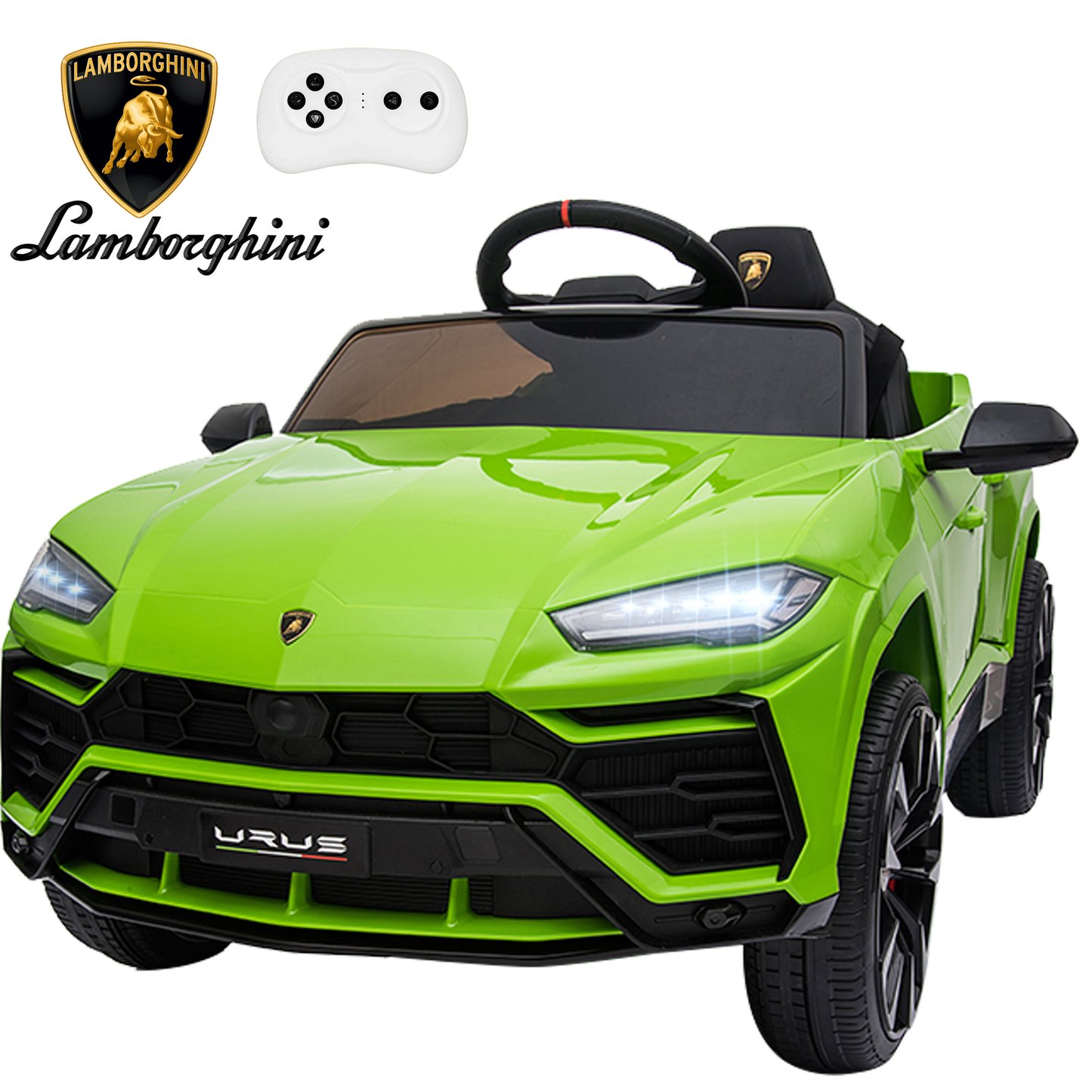 Licensed Lamborghini Ride on Car with Remote Control Kids Ride on Toy for Girls and Boys 12V Powered Electric Vehicles for 3-5 Years Old, USB, Ride on Truck, Headlight