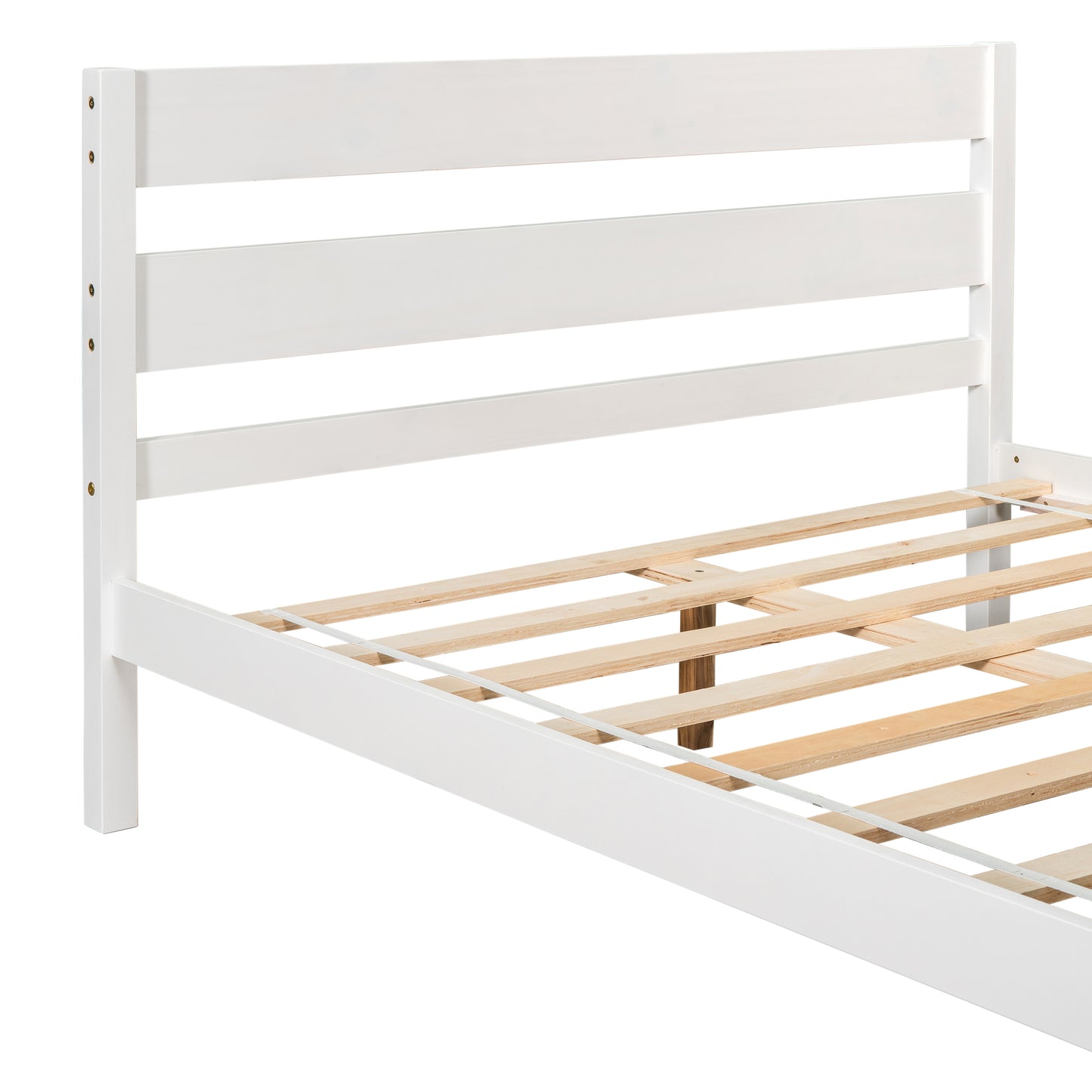 iRerts Full Platform Bed Frame with Headboard and Footboard, Wood Full Size Bed Frame, Modern Platform Bed Frame Full Size with Wood Slat Support, No Box Spring Needed, White