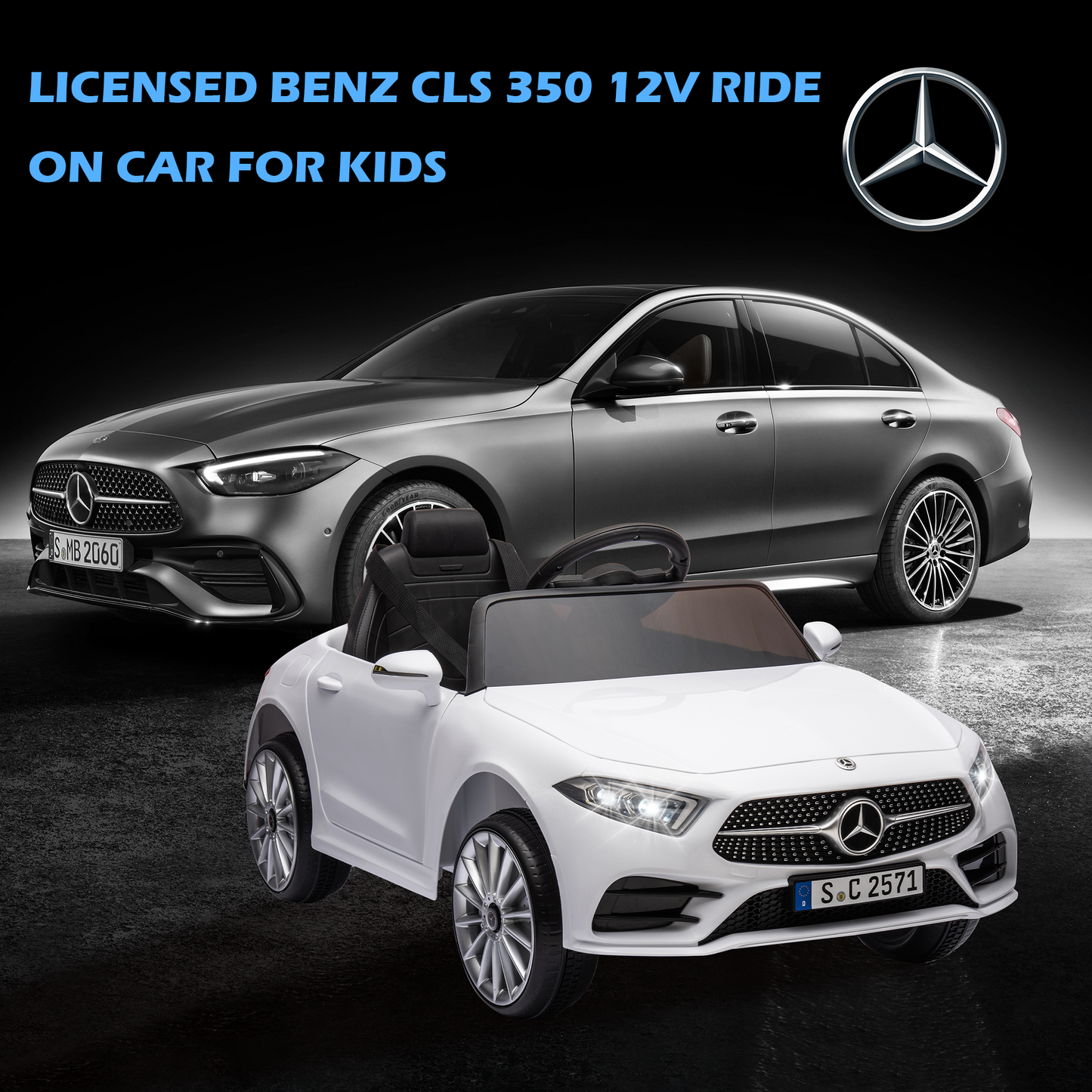 iRerts 12V Electric Ride On Cars for Boys Girls, Battery Powered Ride on Toys for Toddlers with Music, USB/AUX/SD Ports, LED Light, 4 Wheel Suspension, Electric Cars for Kids 3-6 Years Old Gift, White