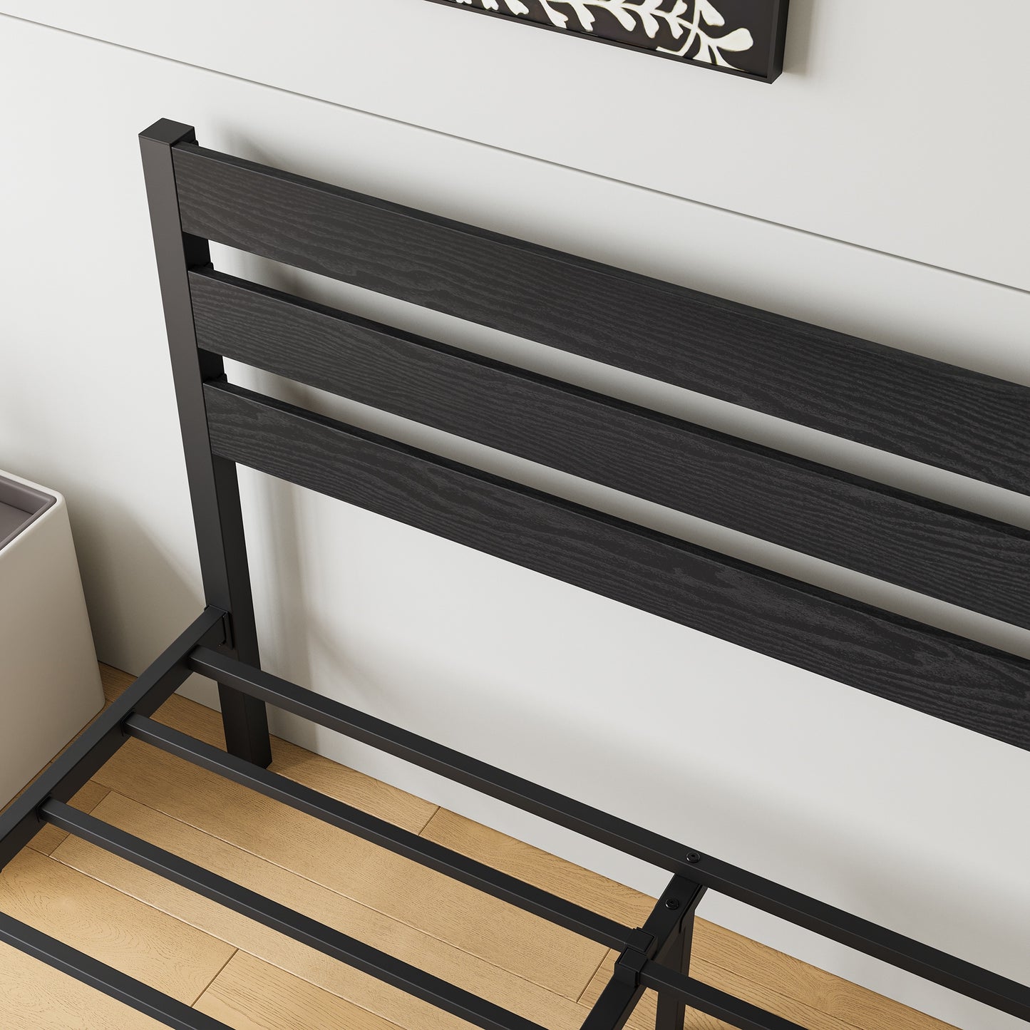 iRerts Full Bed Frame with Headboard, Metal Platform Bed Frame No Box Spring Needed, Bed Frame Full Size with Metal Support,  Noise-Free, Under Bed Storage, Easy Assembly, Black