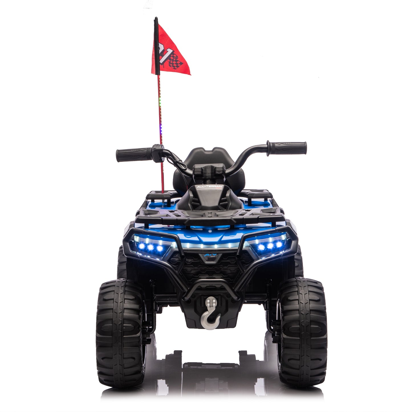 iRerts 24V Ride on ATV, Powered Ride on Toys Electric 4 Wheeler for Boys Girls Ages 3-6 Gifts, Kids Ride on Car Electric Vehicle with Multi-Color Lights, Bluetooth, Music, USB Port, Blue
