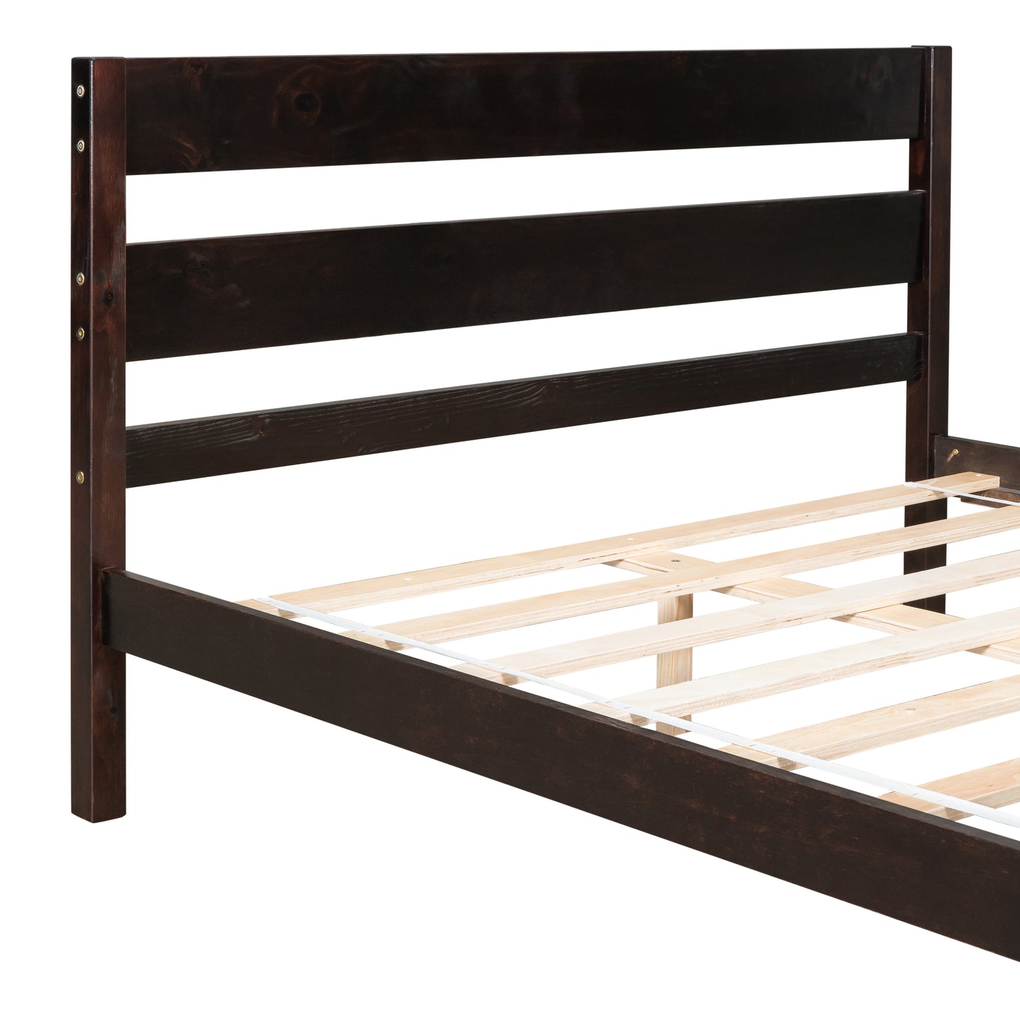 iRerts Wood Full Bed Frame, Espresso Full Platform Bed Frame with Headboard and Footboard, Modern Full Bed Frame No Box Spring Needed for Adults Teens Kids, Full Size Bed Frame with Wood Slat Support