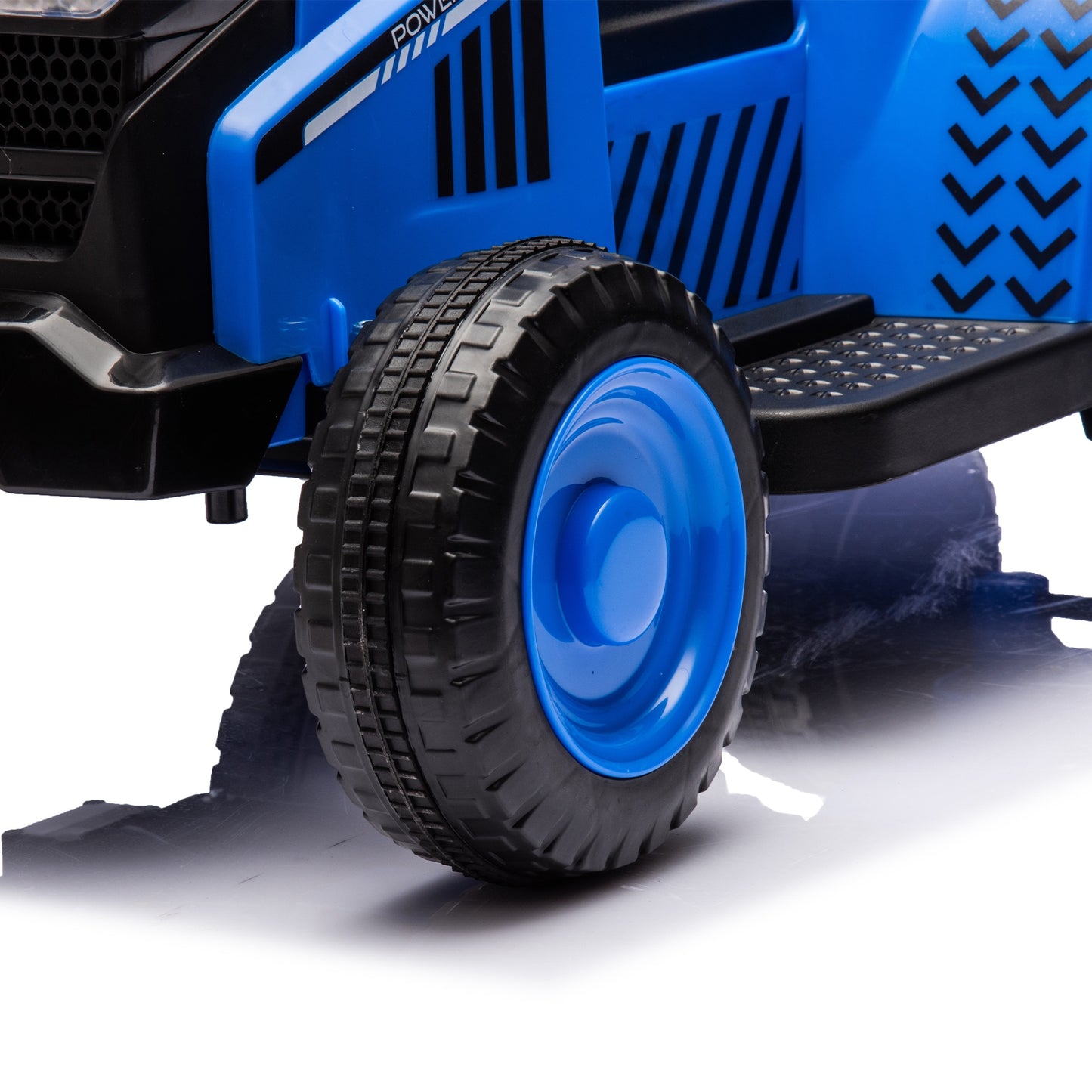 iRerts 12V Ride on Tractor, Powered Ride on Car for Kids Boys Girls Ages 3-6 Gifts, Kids Ride on Toys Electric Cars with Removable Storage Tug, Bluetooth ,Music, MP3/USB Ports, LED Light, Blue