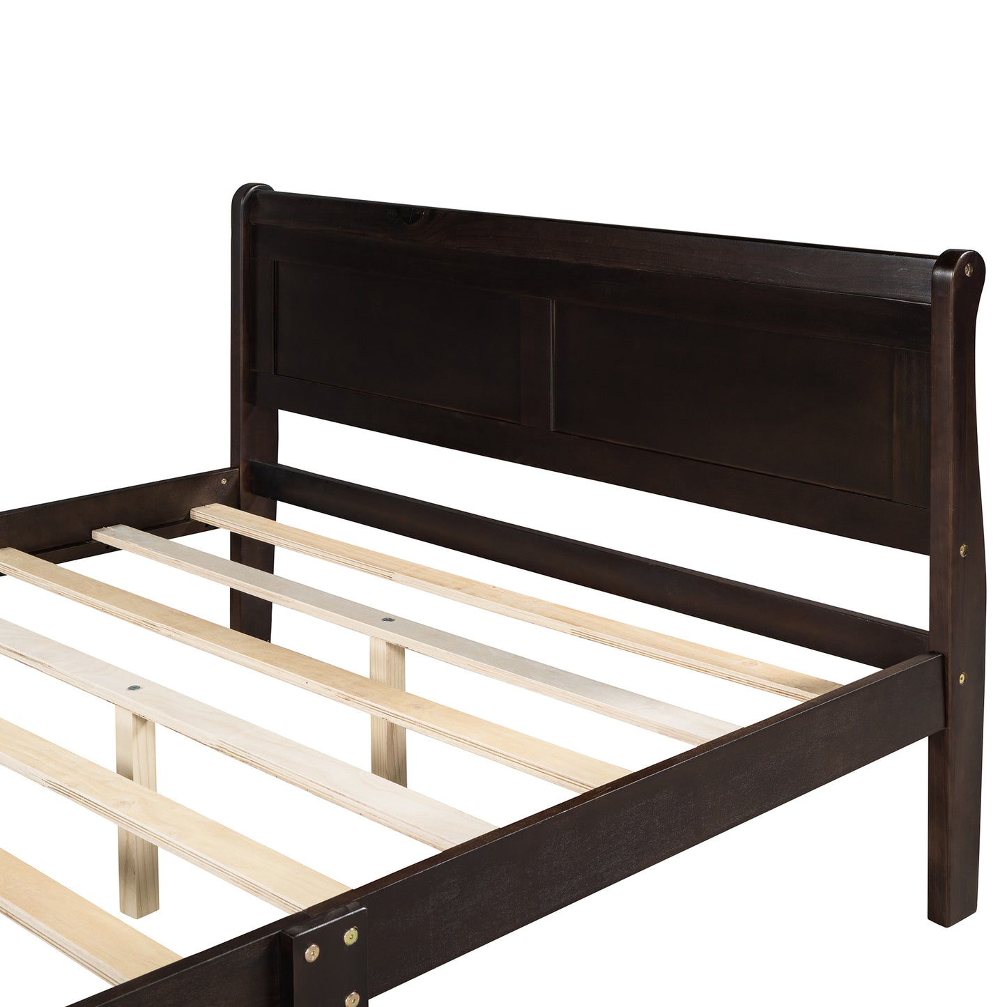 iRerts Platform Bed Frame Queen, Wood Queen Platform Bed Frame with Headboard and Footboard, Modern Queen Size Bed Frame with Wooden Slat Support, Queen Bed Frame No Box Spring Needed, Espresso