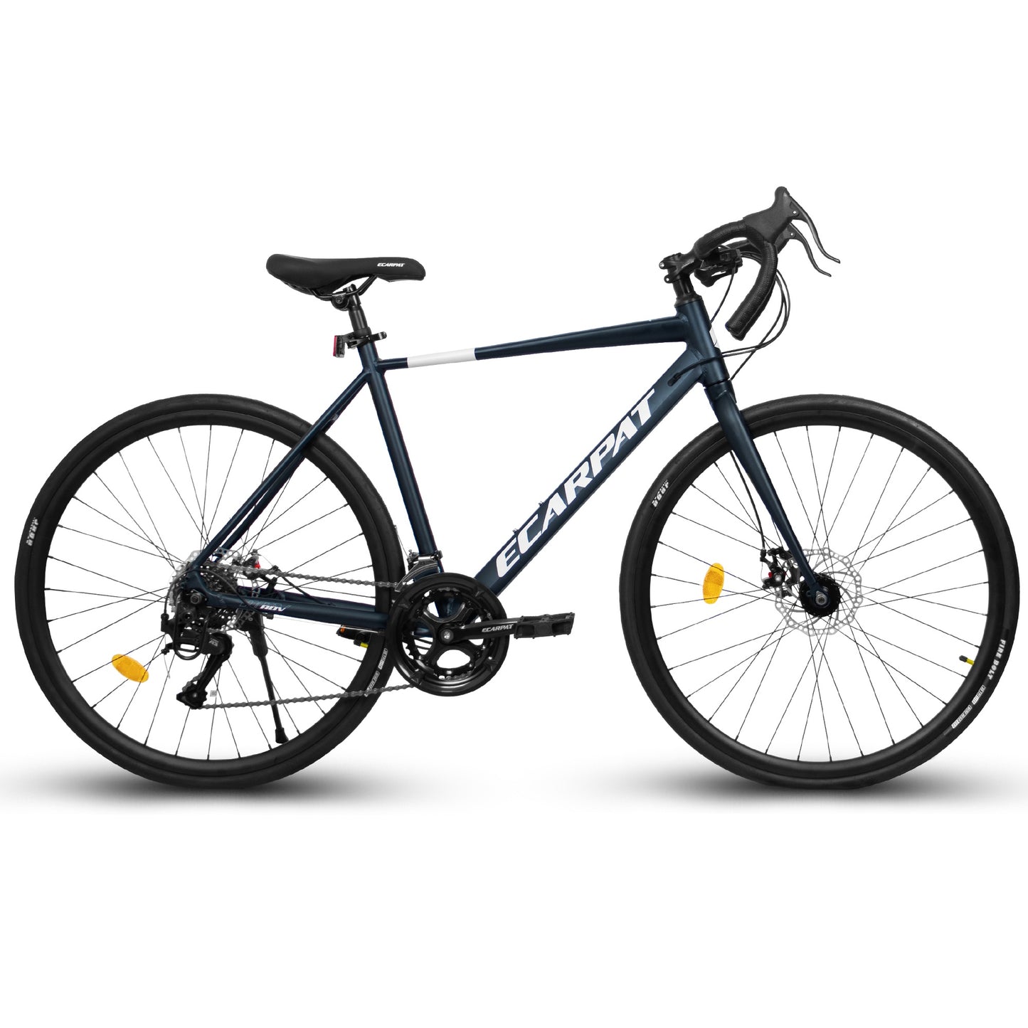 iRerts 700C Road Bike, 16 Speed Outdoor Bike for Men Women, Road Commuter Bike with Disc Brakes, Aluminum Frame, Lightweight Racing Bike Adult Bicycle L Size, Dark Blue