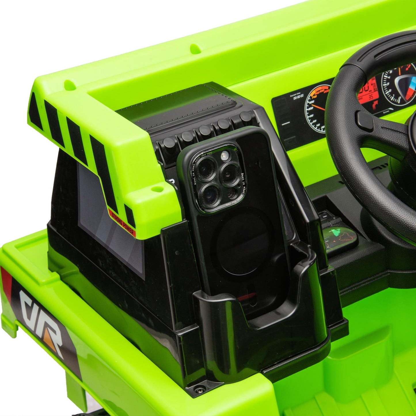 iRerts Ride on Dump Truck for Boys, 12V Ride on Car with Remote Control, 4 Wheel Construction Vehicles with Electric Dump Bed and Shovel, Powered Ride on Toys with Bluetooth, Music, USB Port, Green