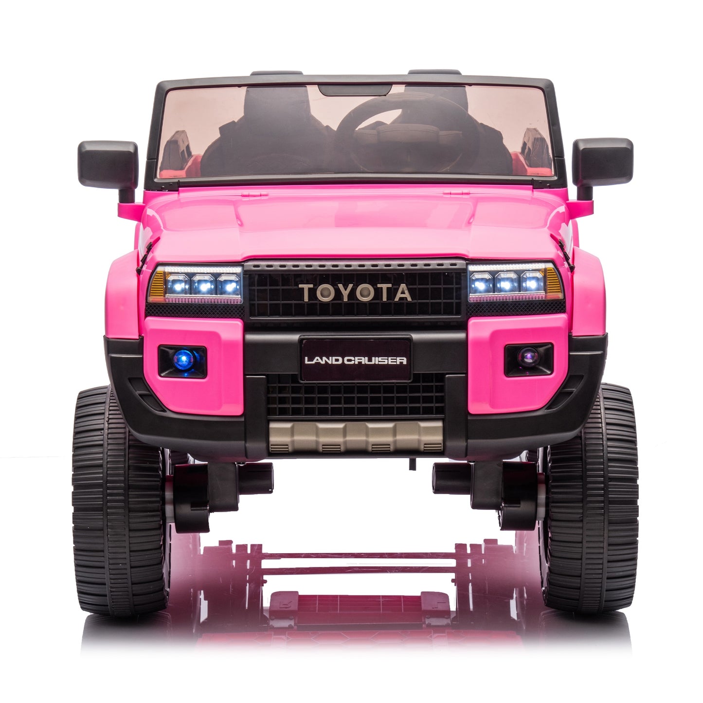 Licensed Toyota LC250 24V 2 Seater Ride On Car, Powered Ride on Toys with Remote Control, Shovel, Bluetooth Music, 4WD 220W Motor, 4 Wheels Suspension, Electric Truck for Kids Boy Girl Ages 3-8, Pink