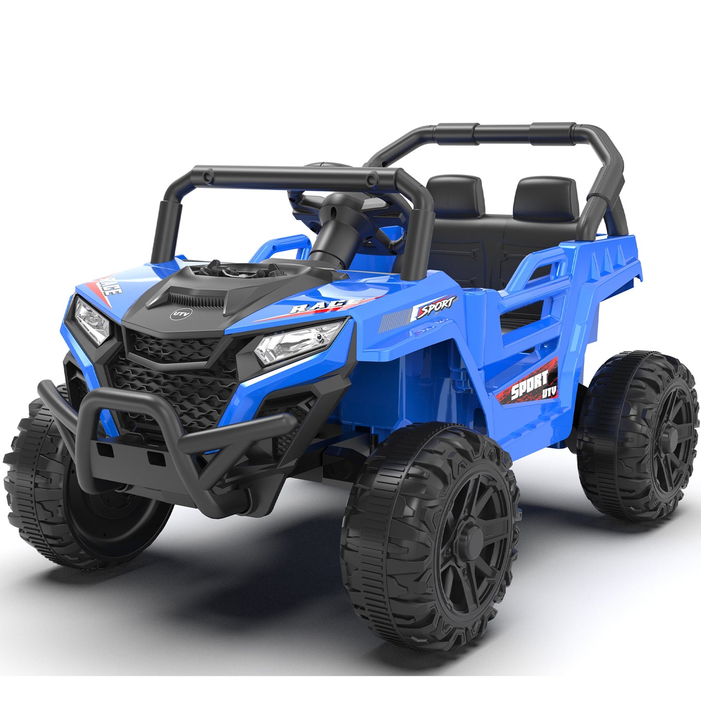iRerts 12V Ride on Car UTV with Remote Control, Powered Ride on Toys for Kids Boys Girls Ages 3-5, Electric Car for Kids with Bluetooth, Music, MP3 Ports, LED Lights, Horn, Blue