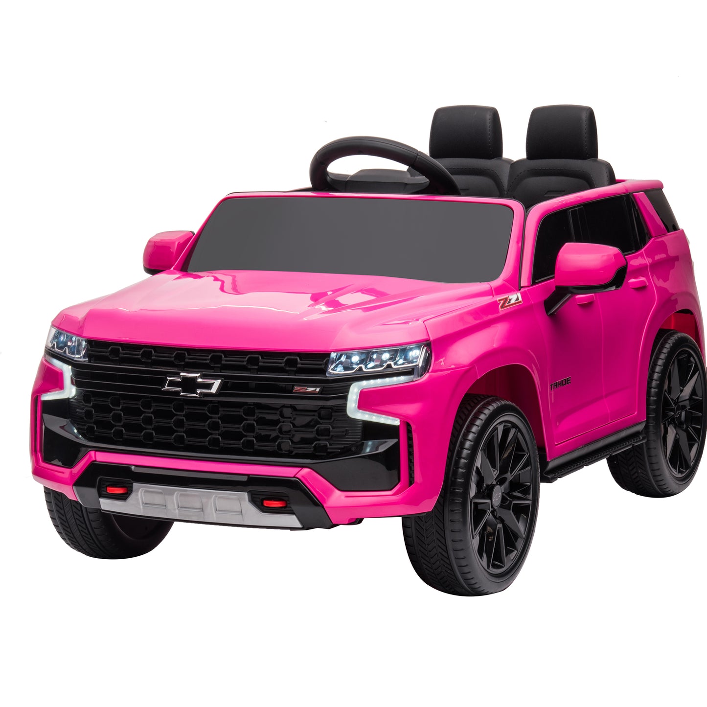 iRerts 12V Battery Powered Ride on Cars with Remote Control, Licensed Chevrolet Tahoe Kids Electric Cars for 3-6 Ages Kids Gift, Ride On Toy with Bluetooth, Music, MP3/USB/AUX Port, LED Light, Pink