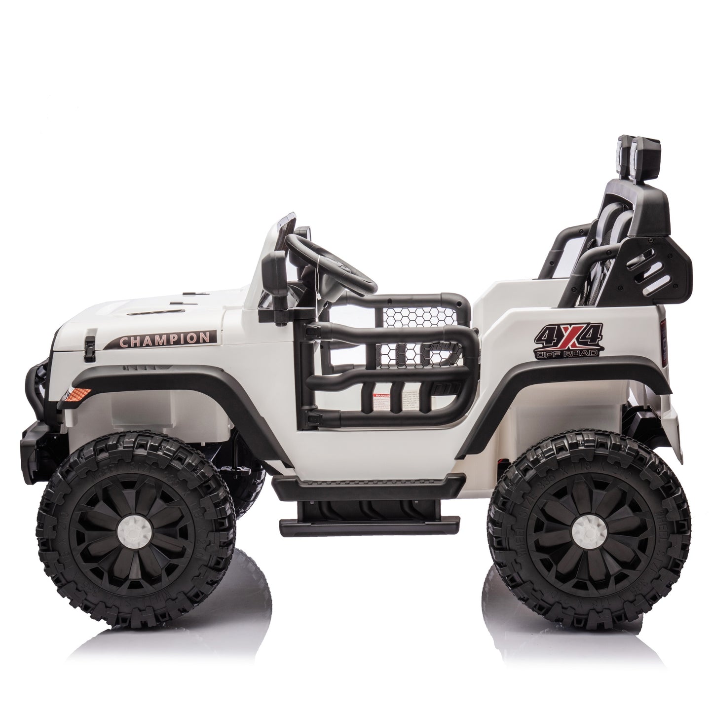 iRerts Ride on Toys for Kids 4-8, 24V 2 Seater Ride on Car with Remote Control, Powered Ride on Truck for Boys Girls Gifts, Kids Electric Vehicles with Bluetooth, USB/MP3, Light/Searchlight, White