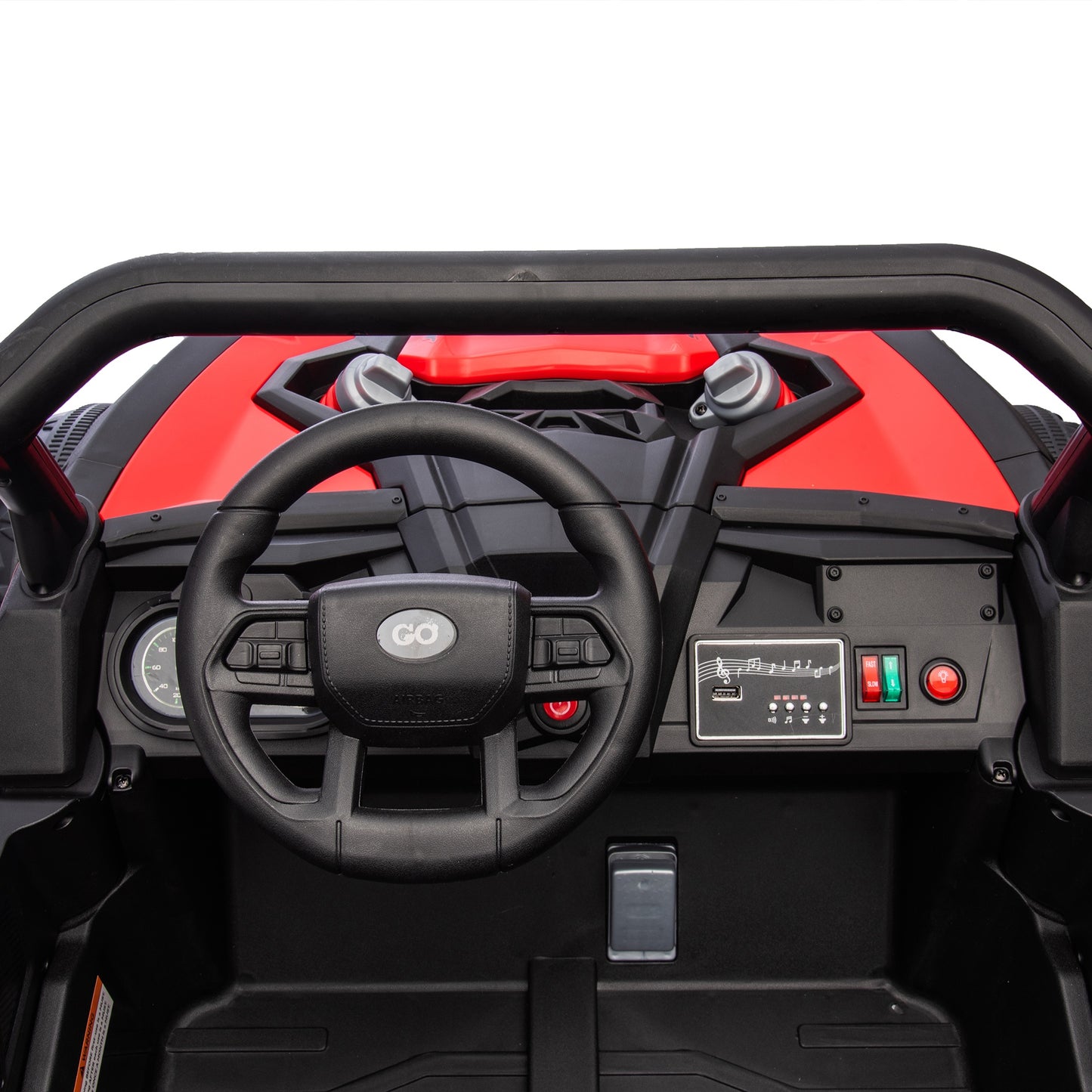 iRerts 2 Seater Ride on Car, 24V Powered Ride on Toys UTV with Remote Control, LED Lights, Bluetooth Music, 3 Speeds, Storage Space, Electric Vehicle for Kids Boys Girls Ages 3-8 Gifts, Red