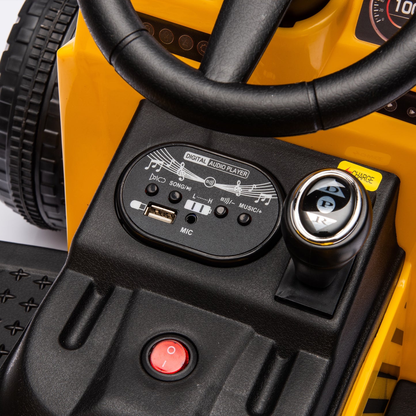 iRerts 12V Ride on Tractor, Powered Ride on Car for Kids Boys Girls Ages 3-6 Gifts, Kids Ride on Toys Electric Cars with Removable Storage Tug, Bluetooth ,Music, MP3/USB Ports, LED Light, Yellow