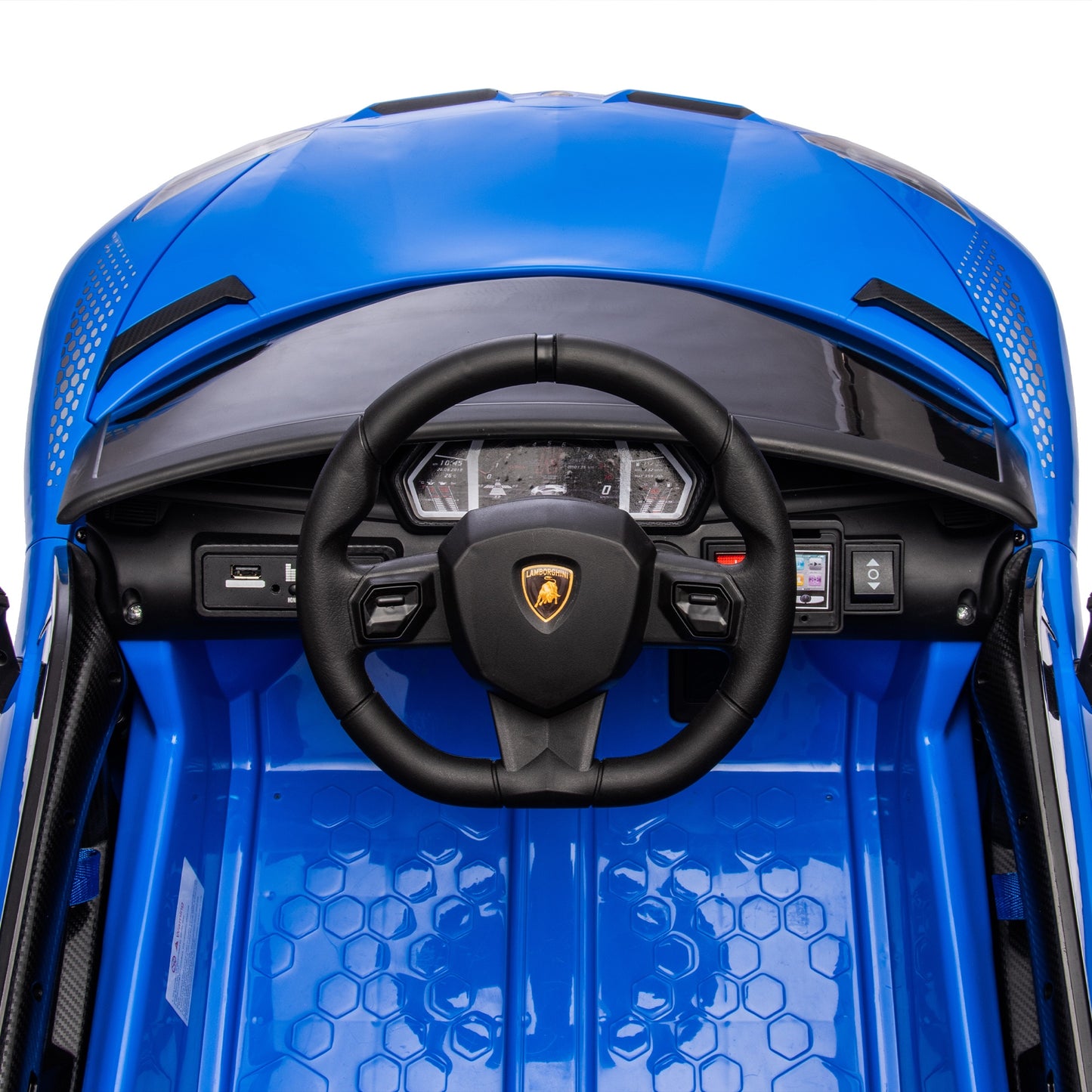 12V Powered Ride On Cars, Lamborghini Aventador Xago Kids Car Electric Vehicle for Girls Boys Christmas Gifts, Kids Ride on Toys with Remote Control, Bluetooth, Music, MP3/USB Ports, LED lights, Blue