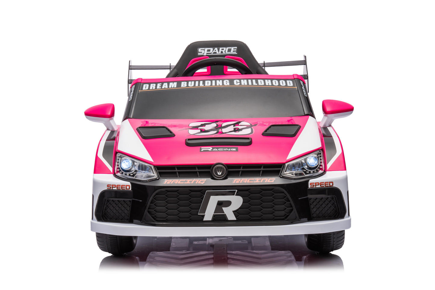 iRerts Pink 12V Powered Ride on Cars with Remote Control, 4 Wheeler Electric Car Vehicle for Kids Boys Girls 3-6 Years Old, Kids Ride on Toy with Swaying, Bluetooth, Music, USB/AUX Port, LED Light