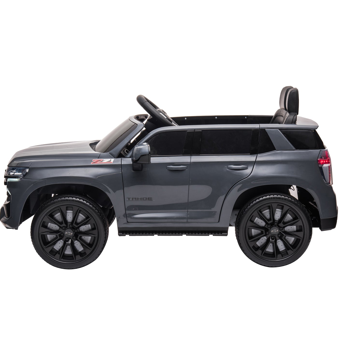 iRerts 12V Battery Powered Ride on Cars with Remote Control, Licensed Chevrolet Tahoe Kids Electric Cars for 3-6 Ages Kids Gift, Ride On Toy with Bluetooth, Music, MP3/USB/AUX Port, LED Light, Gray
