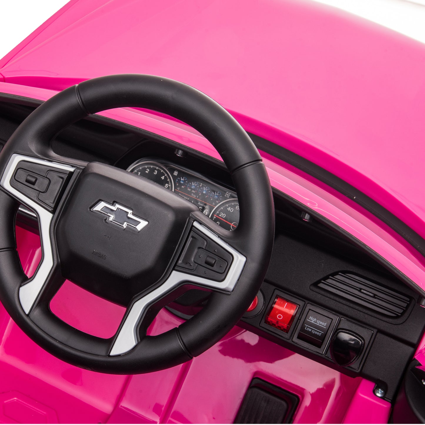 iRerts 12V Battery Powered Ride on Cars with Remote Control, Licensed Chevrolet Tahoe Kids Electric Cars for 3-6 Ages Kids Gift, Ride On Toy with Bluetooth, Music, MP3/USB/AUX Port, LED Light, Pink