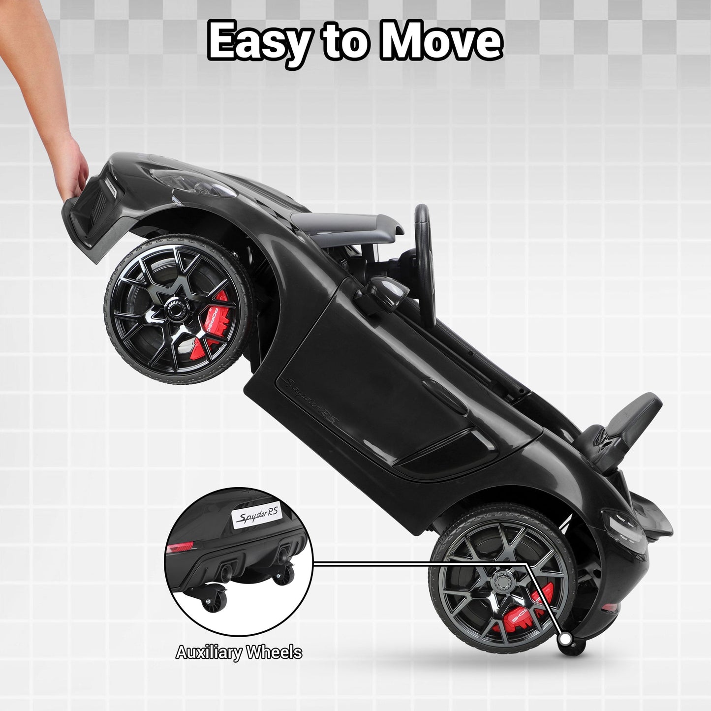 12V Powered Ride On Toys, Licensed Porsche 718 Ride on Car for Kids Boys Girls Christmas Gifts Ages 3-5, Kids Cars Electric Vehicle with Remote Control, Bluetooth, Music, LED Light, 4 Wheeler, Black