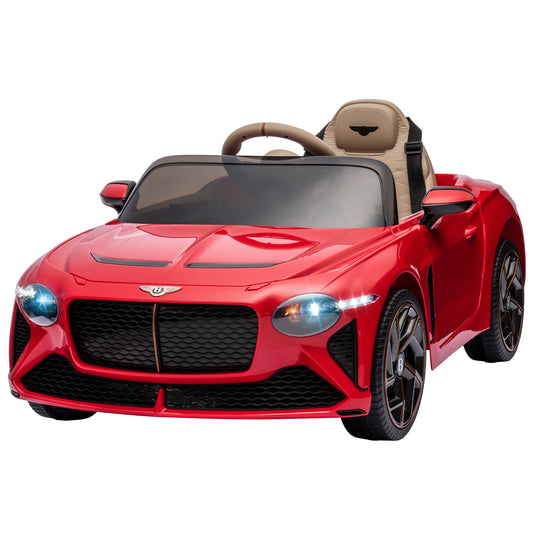 Kids Electric Car for Boys Girls Gift, Licensed Bentley Mulsanne 12V Ride On Cars with Remote Control, Battery Powered Ride On Toys with Bluetooth, USB, MP3, LED Light, Red