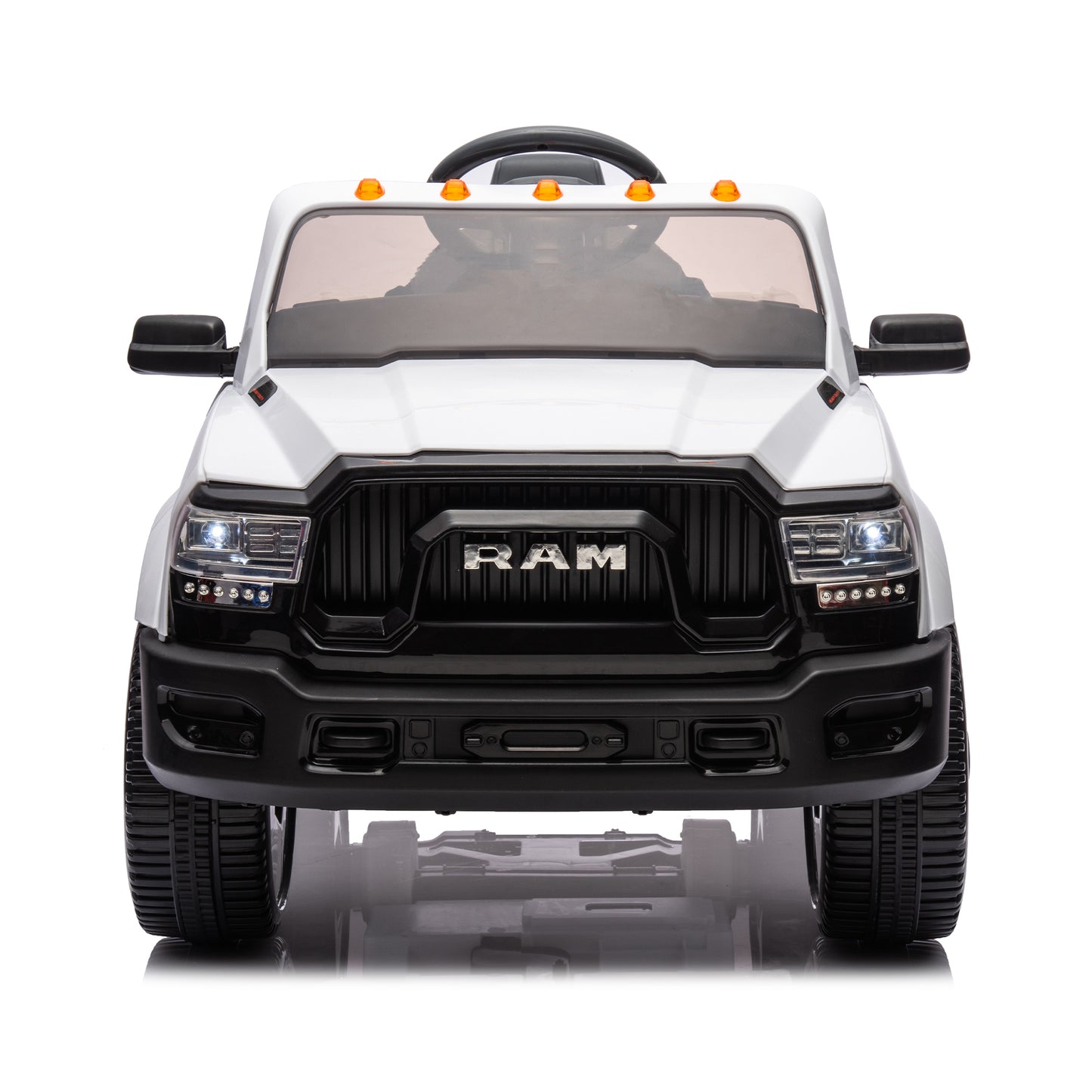 Licensed Dodge RAM 2500 12V Ride On Cars with Remote Control, Kids Electric Ride on Pickup Truck with Music, MP3/USB Port, Cup Holder, Back Storage, Electric Cars for Kids Boys Girls 3-6 Ages, White