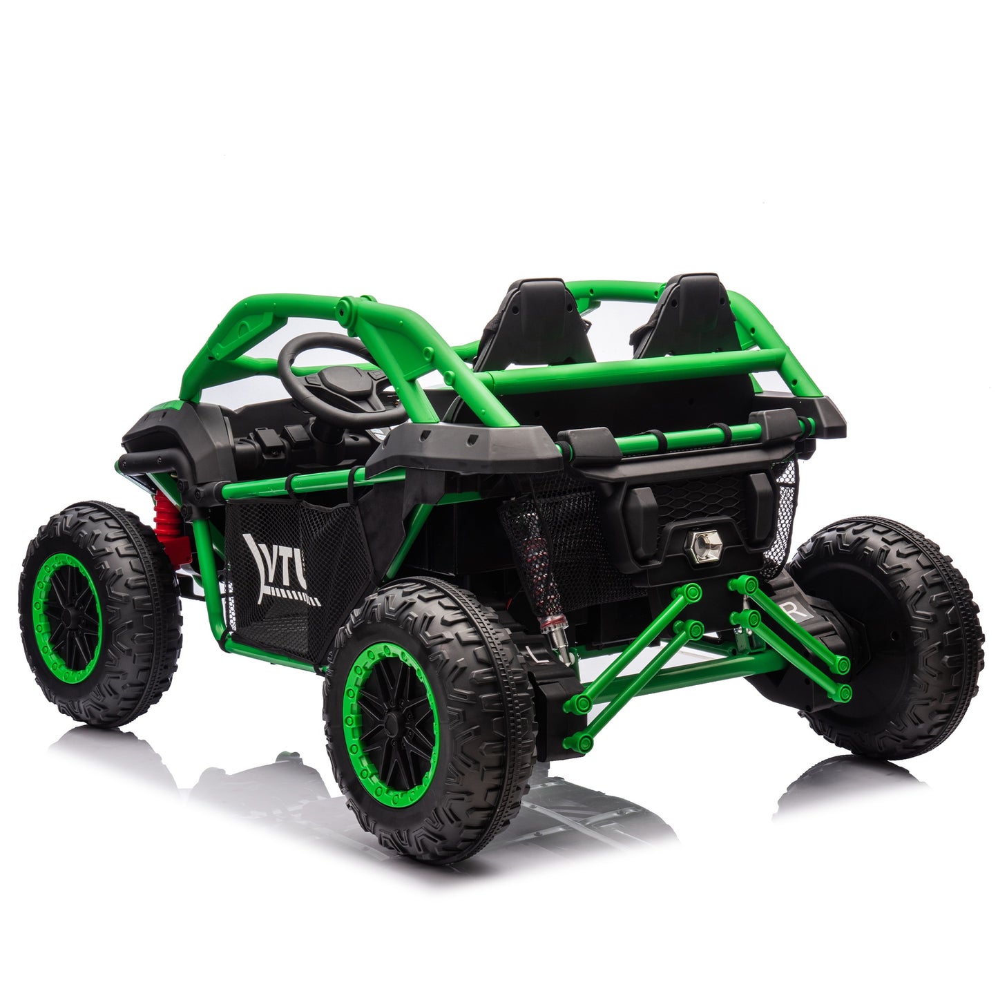 iRerts 2 Seater Ride on Car for Kids, 24 Volt Ride on Toys for Boys Girls Gifts, Powered Ride on UTV Electric Vehicle with Remote Control, Bluetooth, MP3/USB Ports, 4 Wheel Spring Suspension, Green