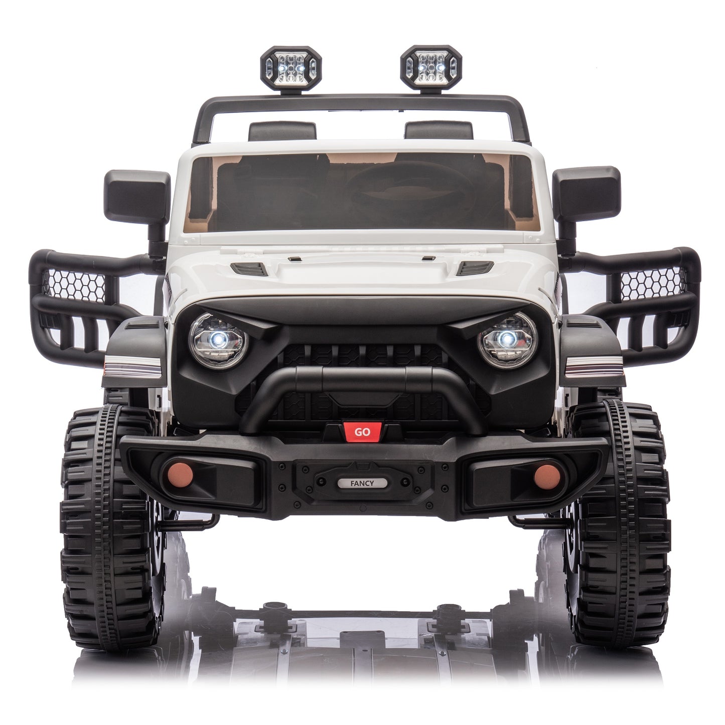 iRerts Ride on Toys for Kids 4-8, 24V 2 Seater Ride on Car with Remote Control, Powered Ride on Truck for Boys Girls Gifts, Kids Electric Vehicles with Bluetooth, USB/MP3, Light/Searchlight, White