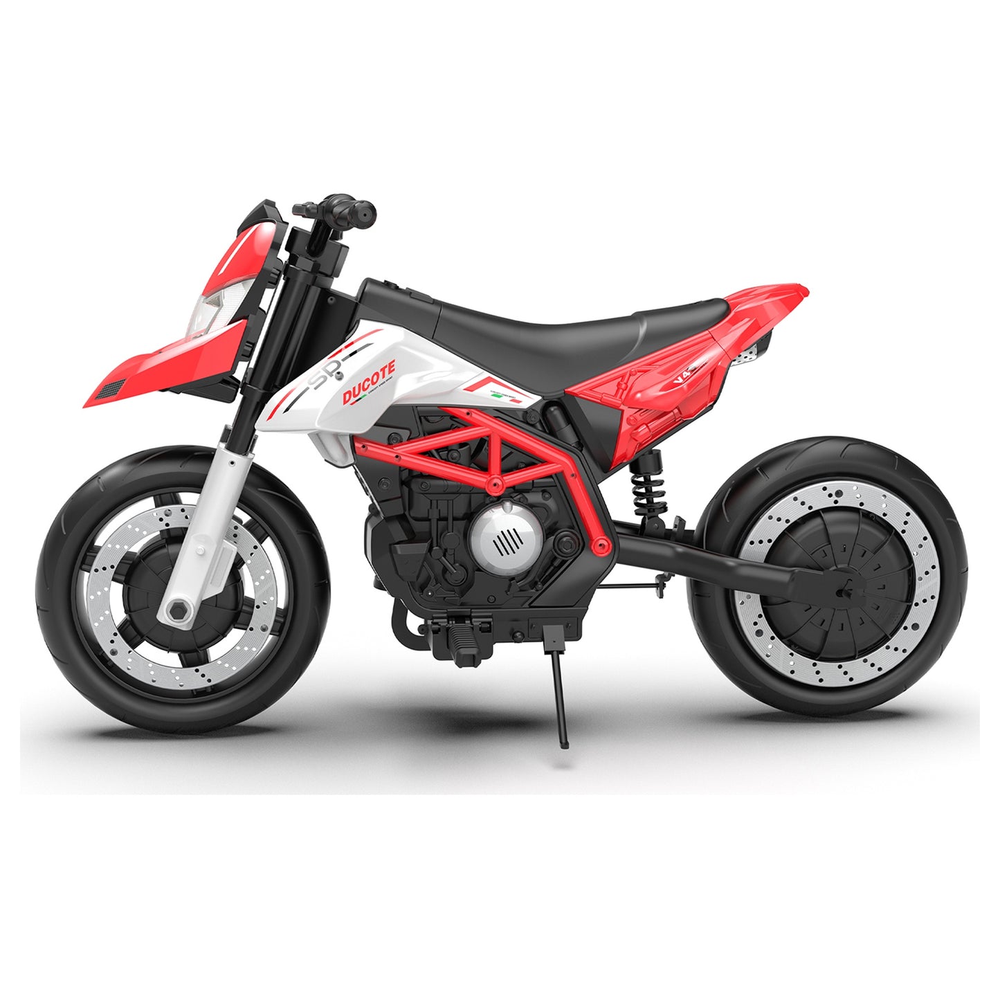 iRerts 24V Electric Dirt Bike for Kids, 200W Kids Electric Bike for Boys Girls Ages 6+, Kids Ride on Motorcycle with EVA Wheels, Suspension System, Safe Speed 4.35-9 MPH, Bluetooth Music, Red