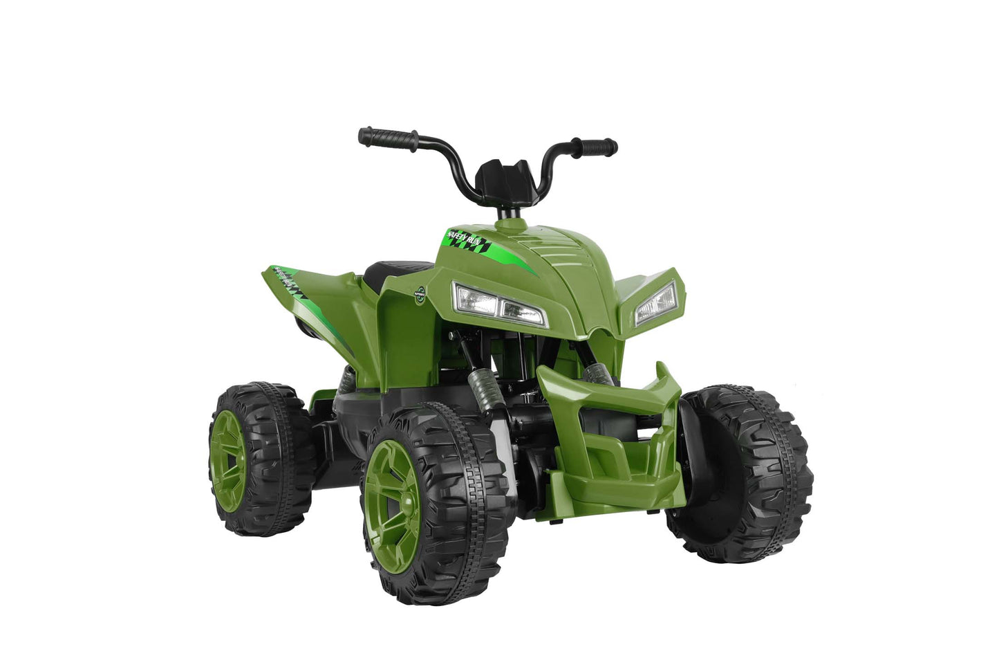 24V Battery Powered Ride on ATV, 4WD Kids Ride on Cars with Bluetooth, Music, LED Light, USB/AUX Ports, Ride on Toys Electric Cars for Kids Boys Girls 3-8 Ages Gifts, Green
