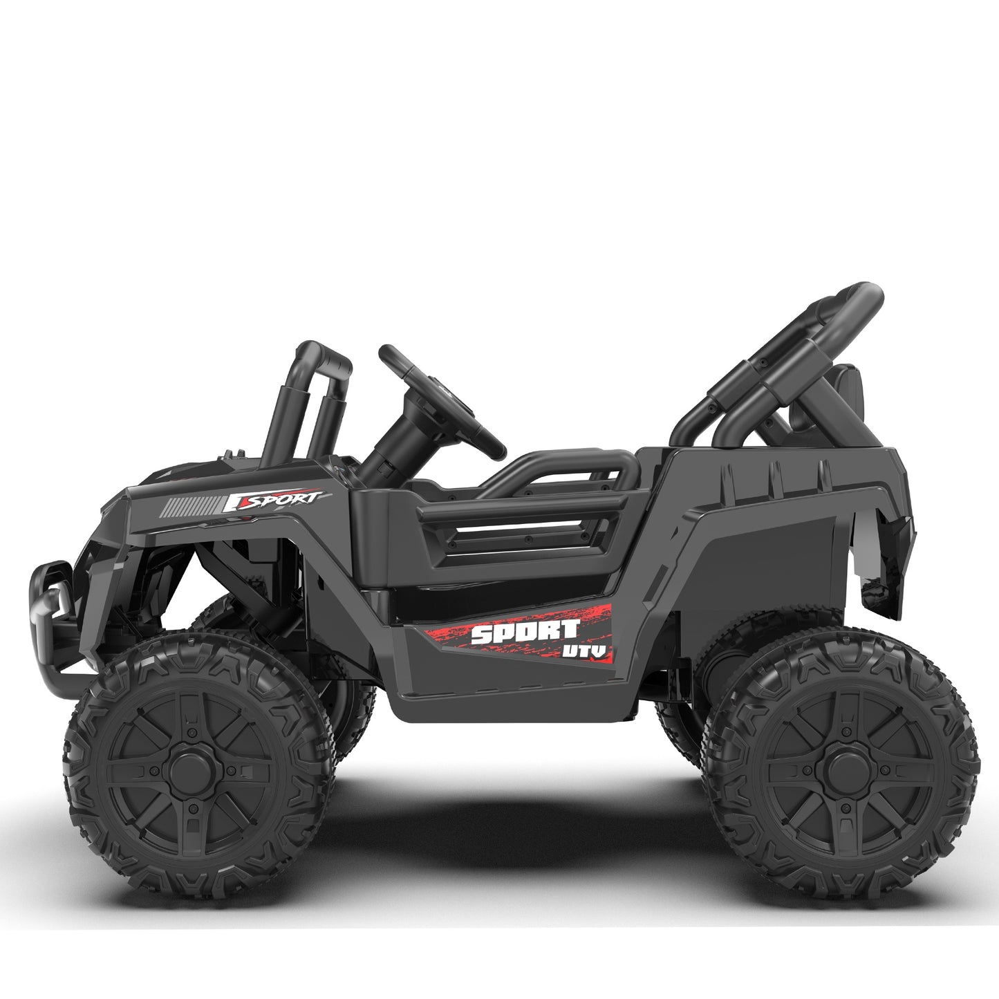 iRerts 12V Ride on Car UTV with Remote Control, Powered Ride on Toys for Kids Boys Girls Ages 3-5, Electric Car for Kids with Bluetooth, Music, MP3 Ports, LED Lights, Horn, Black