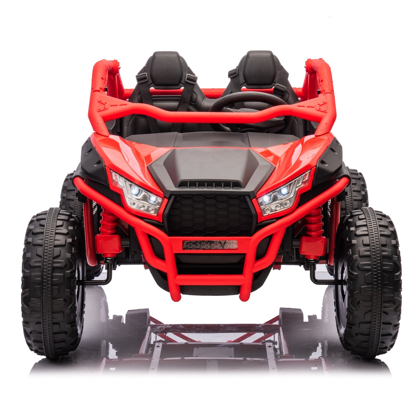 iRerts 2 Seater Ride on Car for Kids, 24 Volt Ride on Toys for Boys Girls Gifts, Powered Ride on UTV Electric Vehicle with Remote Control, Bluetooth, MP3/USB Ports, 4 Wheel Spring Suspension, Red