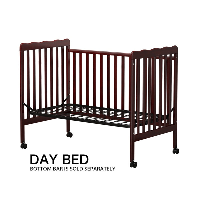 iRerts 3 In 1 Convertible Baby Crib, Wood Converts from Baby Crib to Toddler Bed and Daybed, Baby Bed with Locking Wheels, 4 Adjustable Mattress Heights, Non-Toxic Finish, Espresso