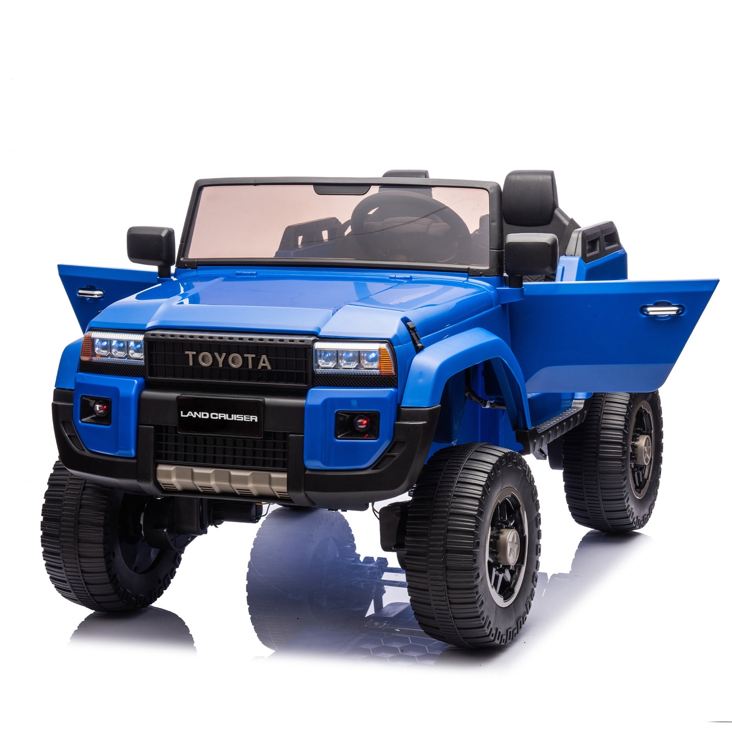 Licensed Toyota LC250 24V 2 Seater Ride On Car, Powered Ride on Toys with Remote Control, Shovel, Bluetooth Music, 4WD 220W Motor, 4 Wheels Suspension, Electric Truck for Kids Boy Girl Ages 3-8, Blue