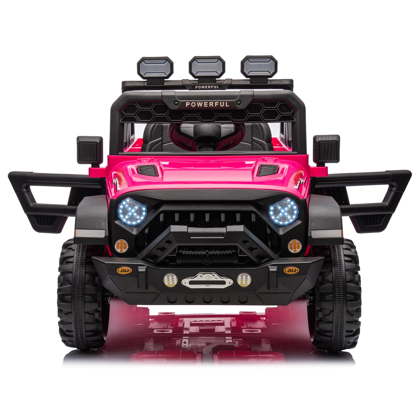 iRerts 24V Ride on PickUp Truck with Remote Control, 4WD Battery Powered Ride on Car with Bluetooth Music, USB/AUX Port, Rear Storage Box, LED Lights, Ride on Toys for Kids Boys Girls Gift, Pink