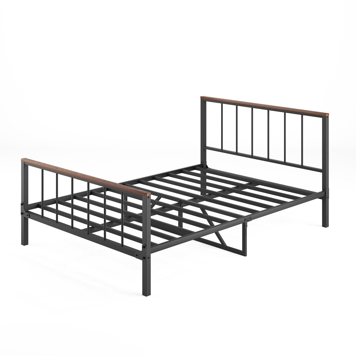 Metal Full Size Bed Frame with Headboard and Footboard Platform Metal Bed Frame Full for Adults Teens Kids, Metal Full Bed Frame, Bedroom Furniture, No Box Spring Needed, Black
