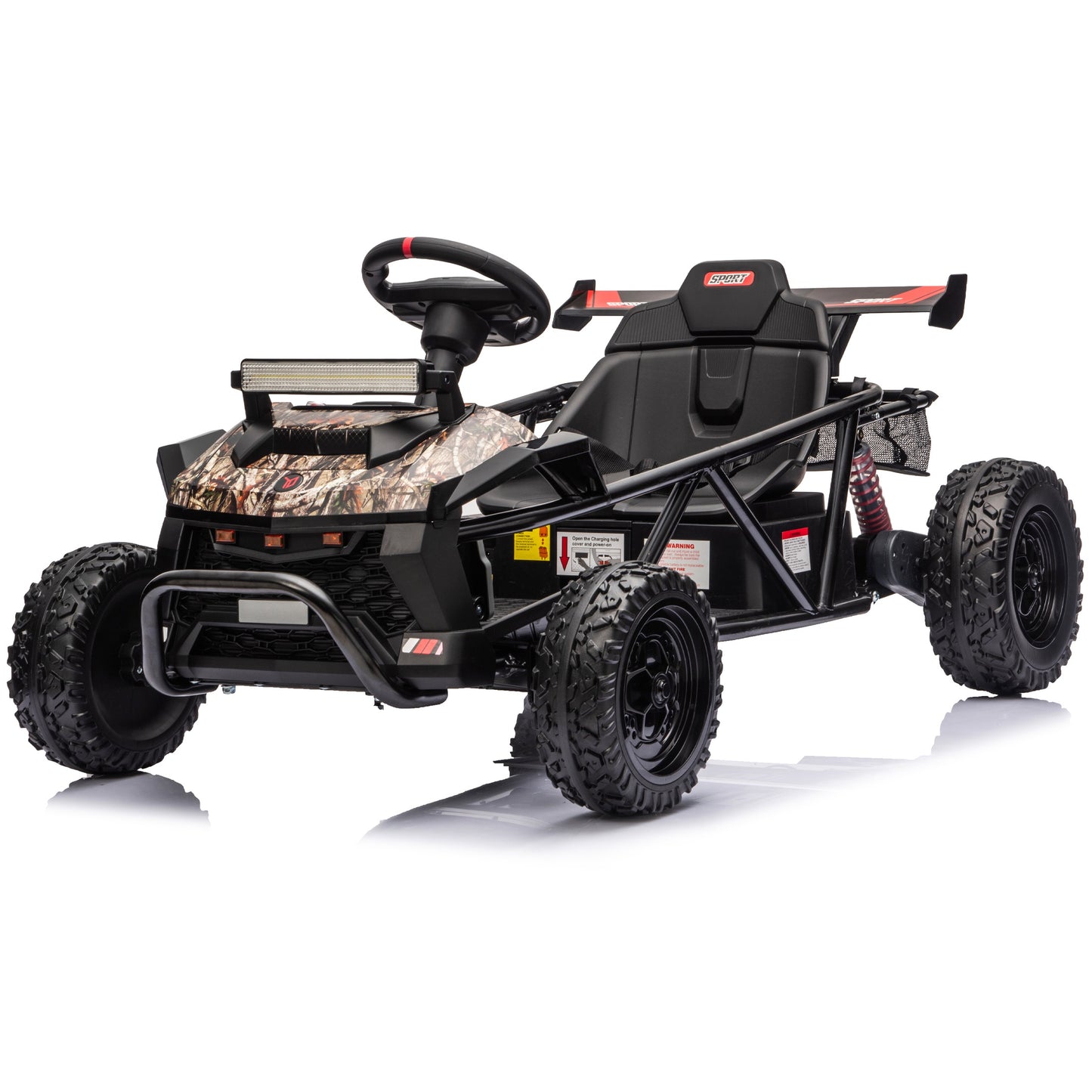iRerts 36V Ride on Toys for Big Kids, 500W Powered Ride on Car for Kids Boys Girls Ages 6+, Kids Electric Car with EVA Tires, Metal Frame, Bluetooth, Adjustable Seat, Spring Suspension, Black