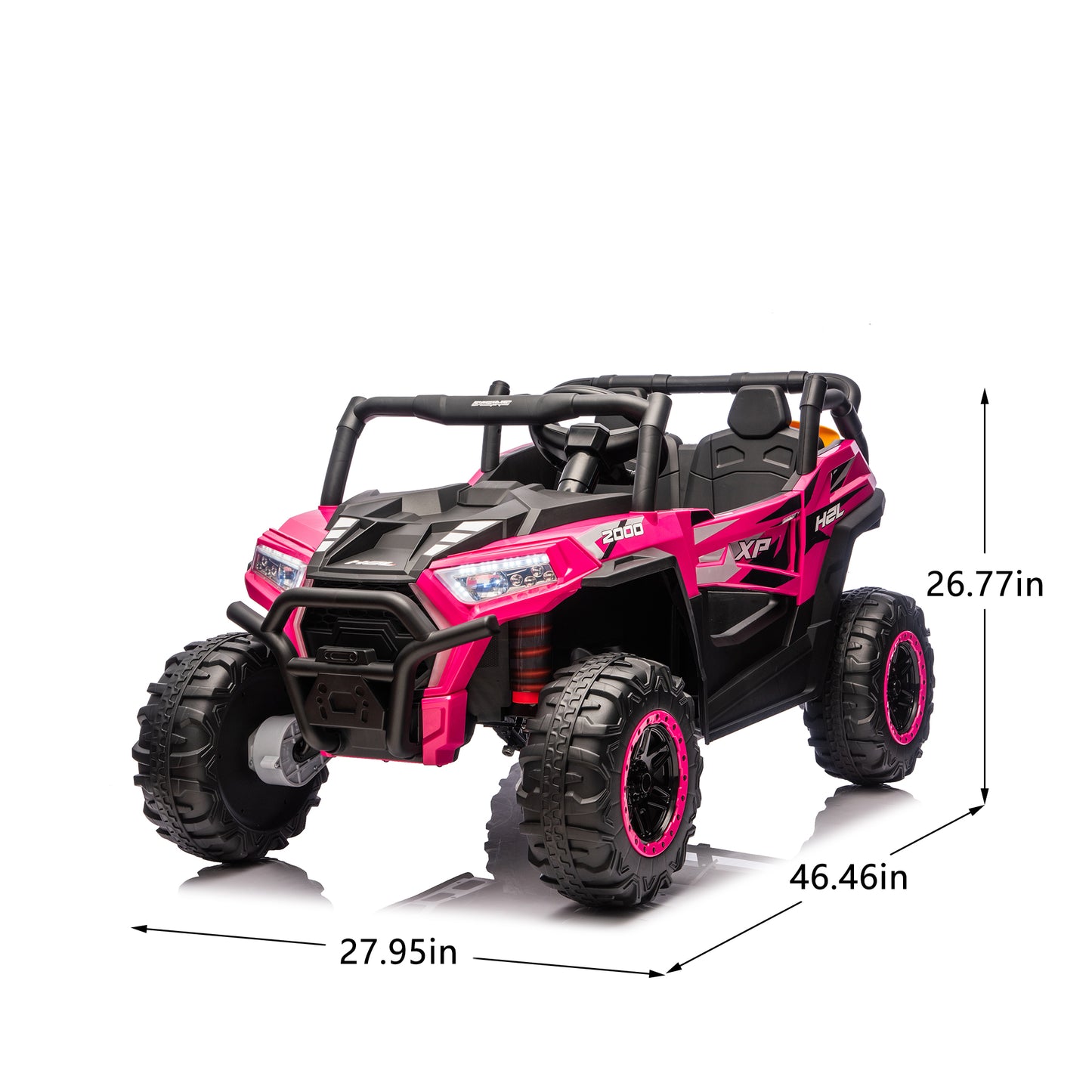 iRerts 24V Ride on Toys for Big Kids, 2 Seater Ride on Car UTV for Kids with Remote Control, Bluetooth, Music, Shovel, Storage Space, Kids Cars Electric Vehicles for Boys Girls 3-8 Ages Gifts, Black