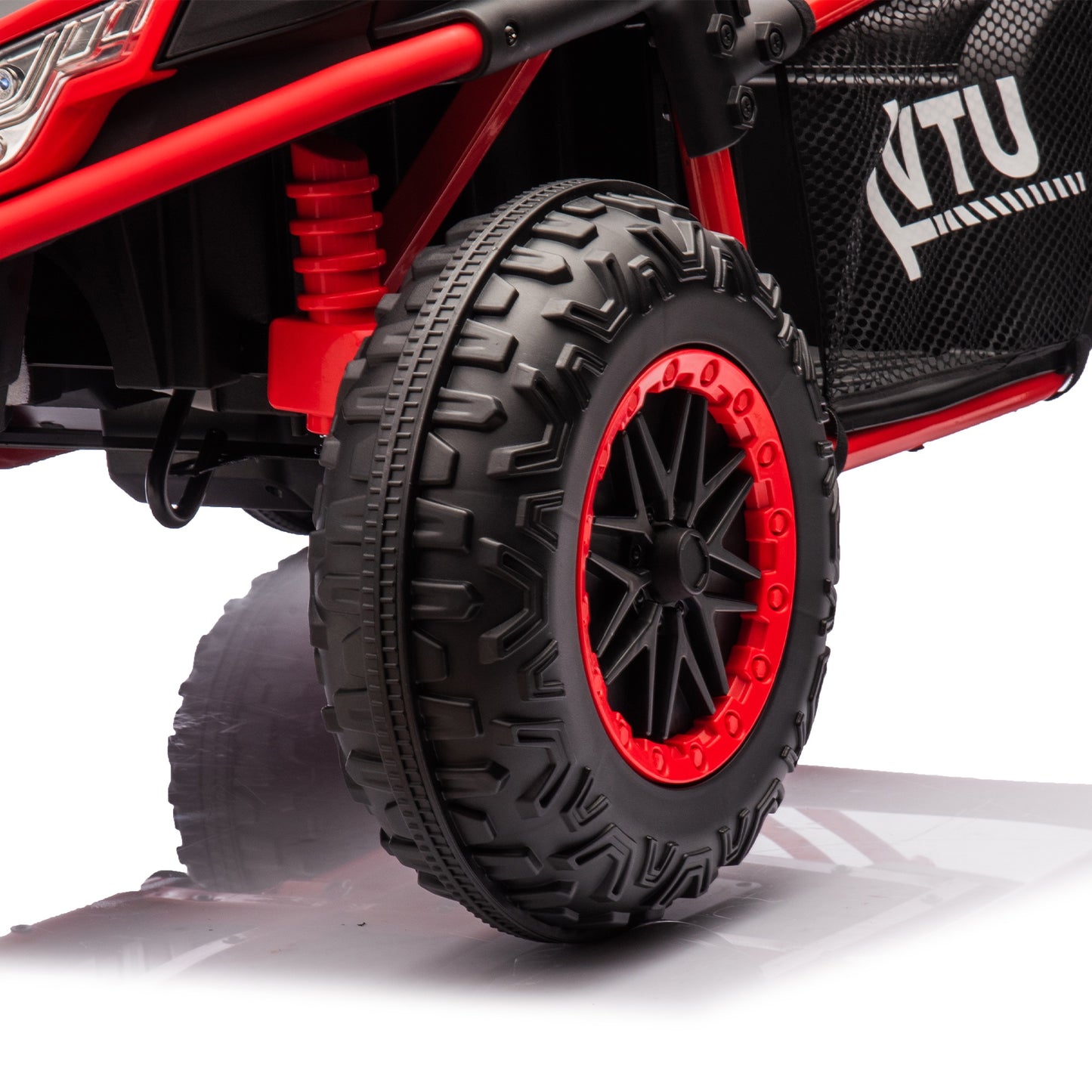 iRerts 2 Seater Ride on Car for Kids, 24 Volt Ride on Toys for Boys Girls Gifts, Powered Ride on UTV Electric Vehicle with Remote Control, Bluetooth, MP3/USB Ports, 4 Wheel Spring Suspension, Red
