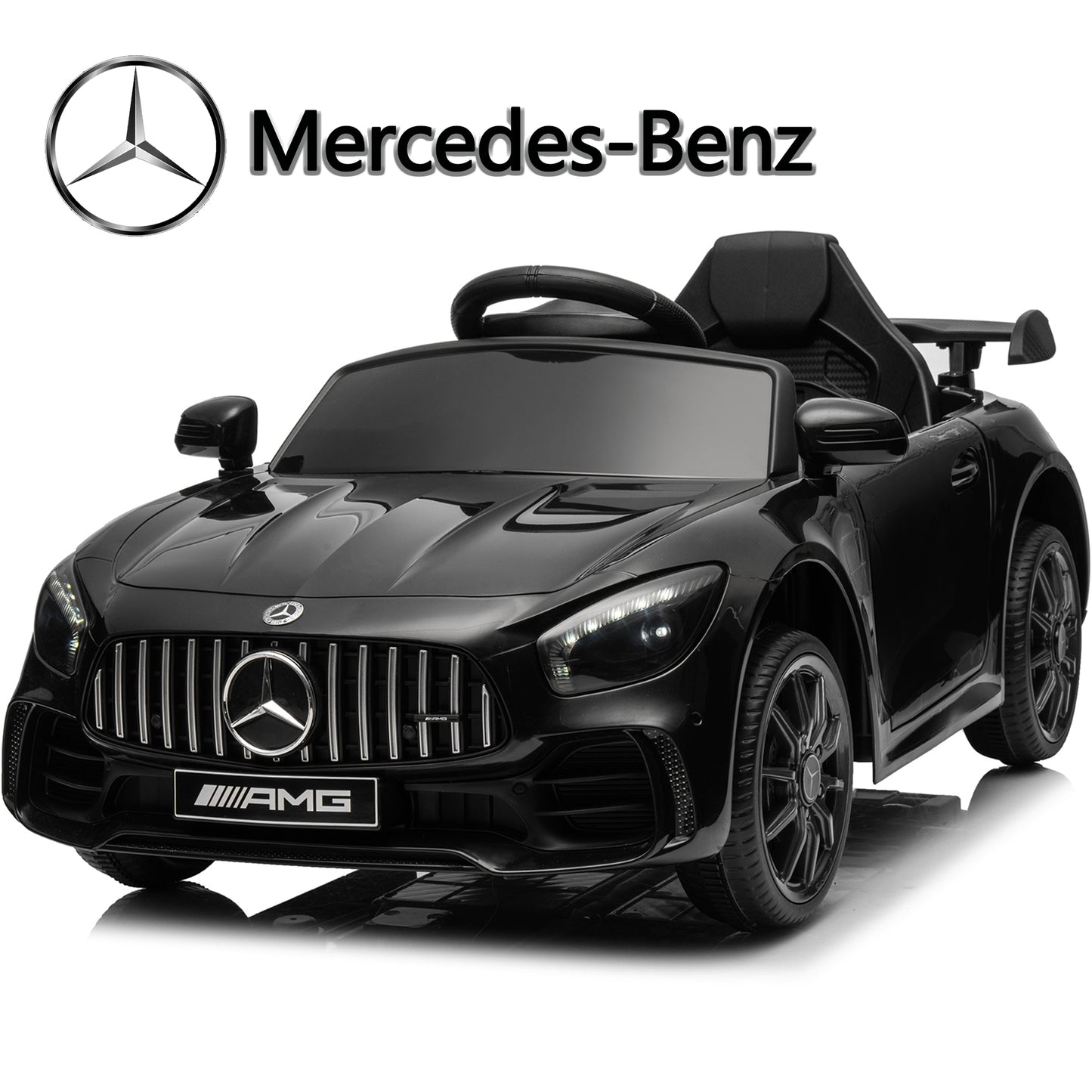 12V Ride on Car for Girls and Boys?Licensed Mercedes Benz Electric Vehicle, MP3, AUX, TF Card Slot, Ride on Toy for 3-5 Years Old