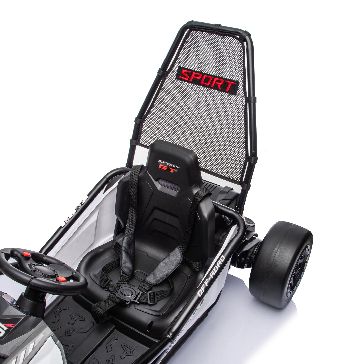 24V Powered Ride on Toys, iRerts Electric Go Kart with Drift Mode, Bluetooth Music, EVA Front Tires, Rear Wheel Suspension, Max Speed 7.5 MPH, Crazy Go Cart Electric Car for Kids 6-12 Ages, Black
