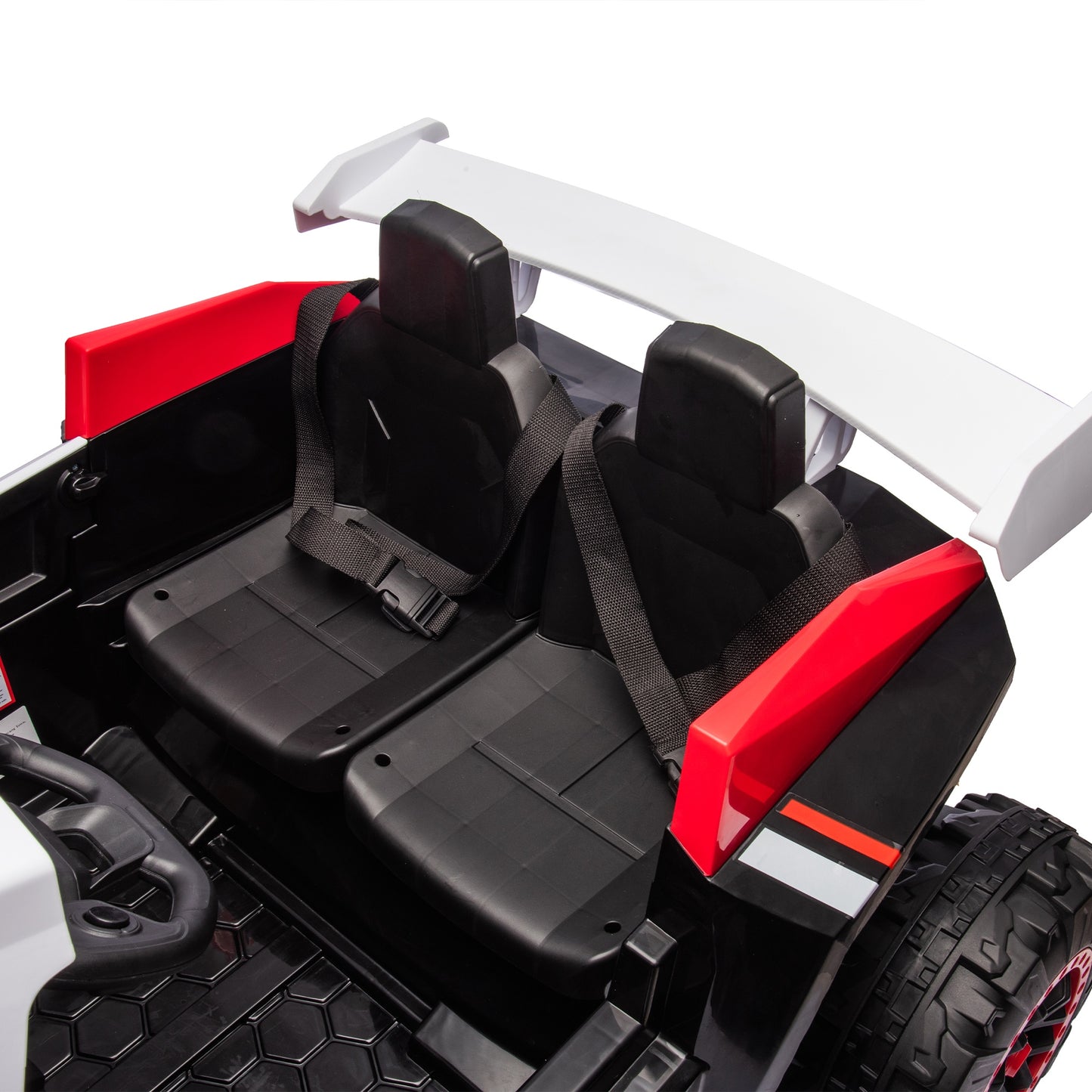 iRerts 24V Powered Ride on Cars, Ride on Toys for Big Kids Boys Girls Ages 3-8, Kids Car Electric Vehicles with Remote Control, Bluetooth, MP3/USB Ports, 4 Wheels Spring Suspension, White+Red