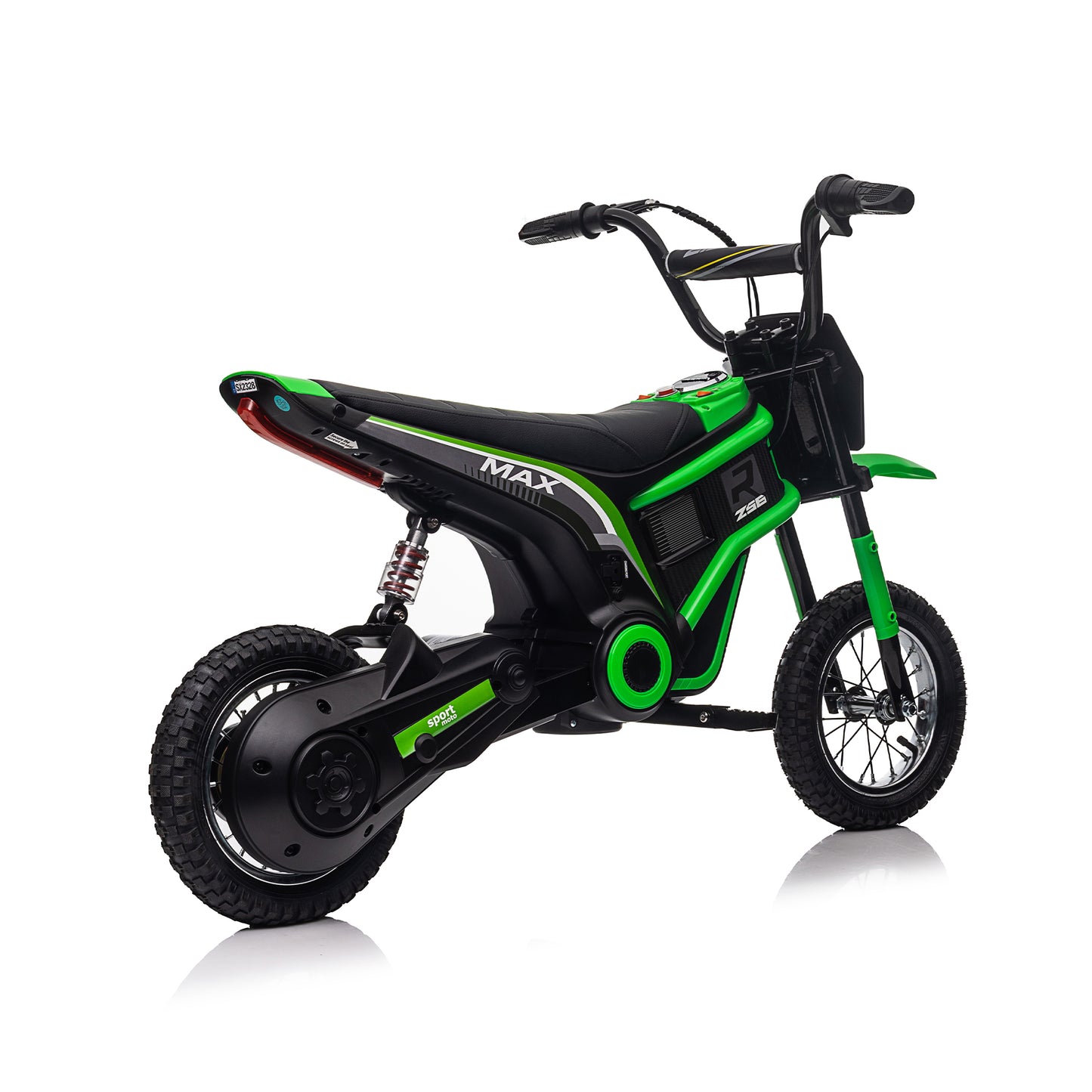 iRerts 24V Ride On Motocross Motorcycle, Kids Electric Dirt Bike for Boys 8-12, Kids Motorcycle with Dual Suspension, MP3 Player, Speeds up to 14.29MPH, Green