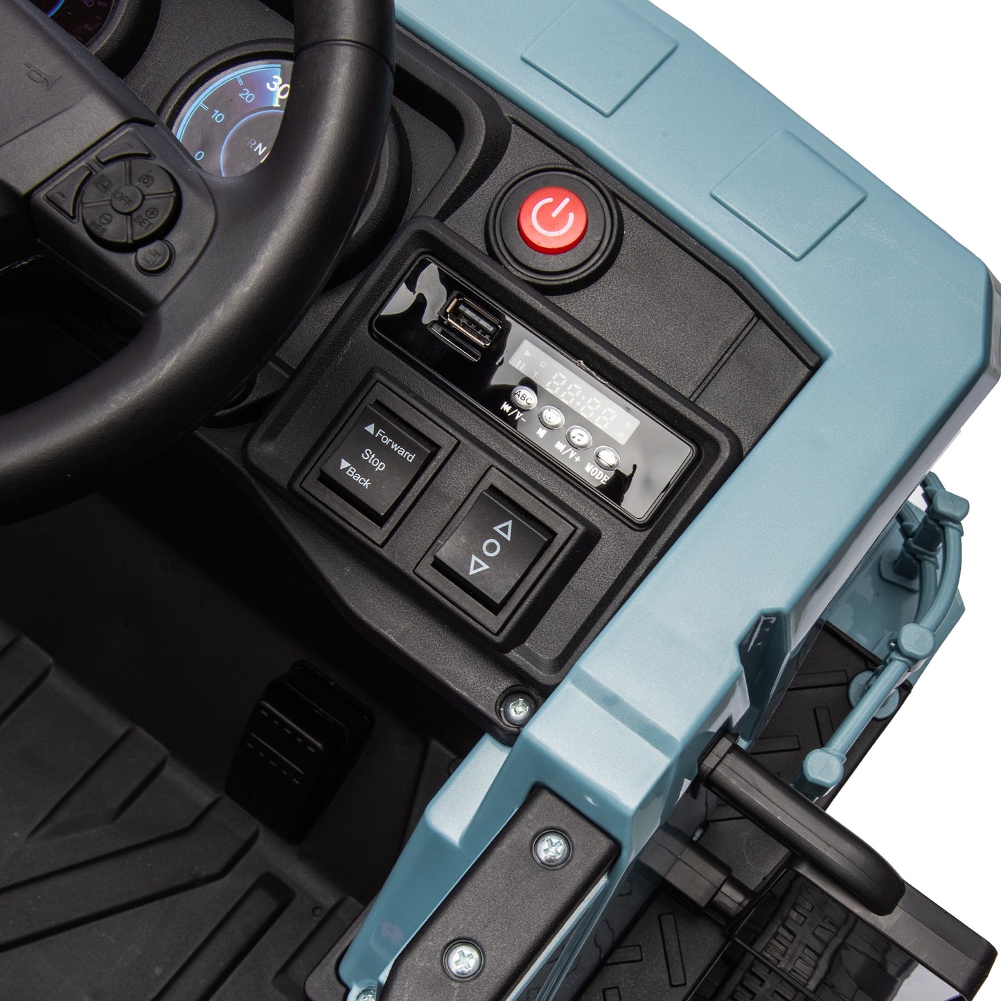 iRerts Ride On Dump Truck for Kids, 12V Powered Ride on Car with Remote Control, Electric Dump Bed, 1 Shovel, Bluetooth Music, LED Light, Kids Car Ride on Construction for Boys Girls Ages 3-5, Blue